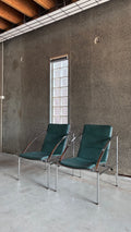 CHROME AND LEATHER LOUNGE CHAIR 1970s
