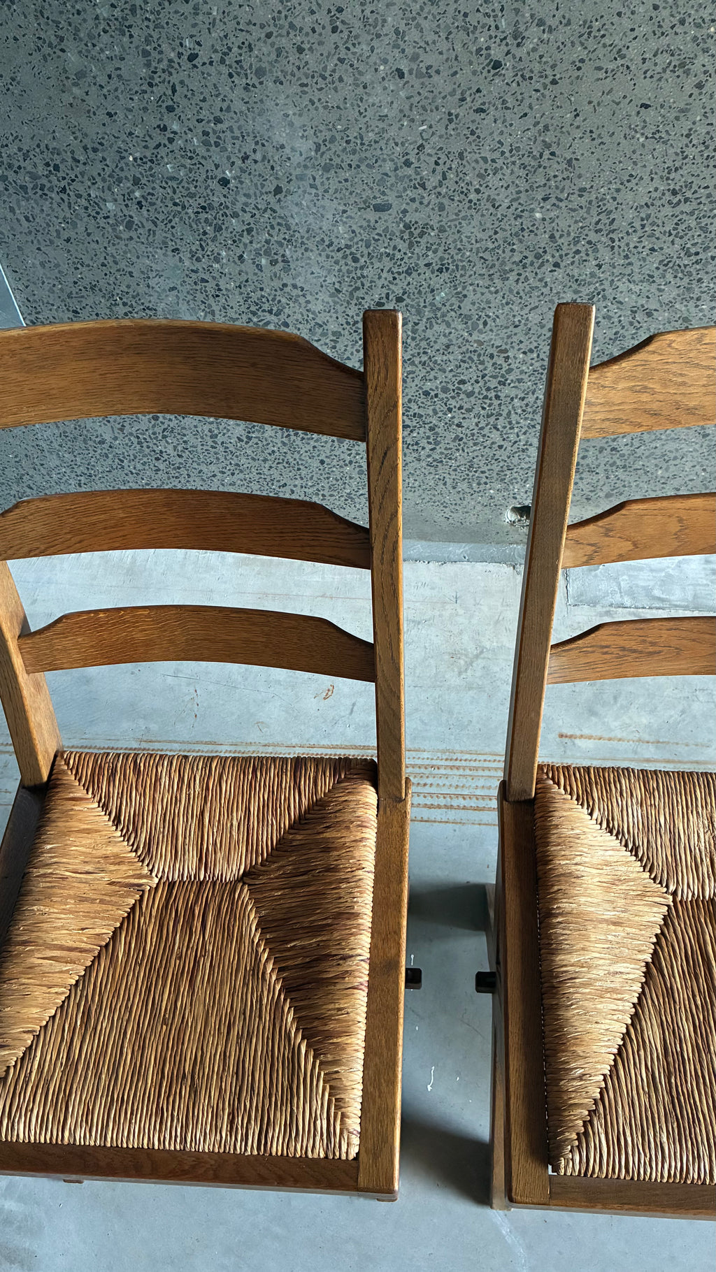 DANISH OAK AND RUSH DINING CHAIR 1960s
