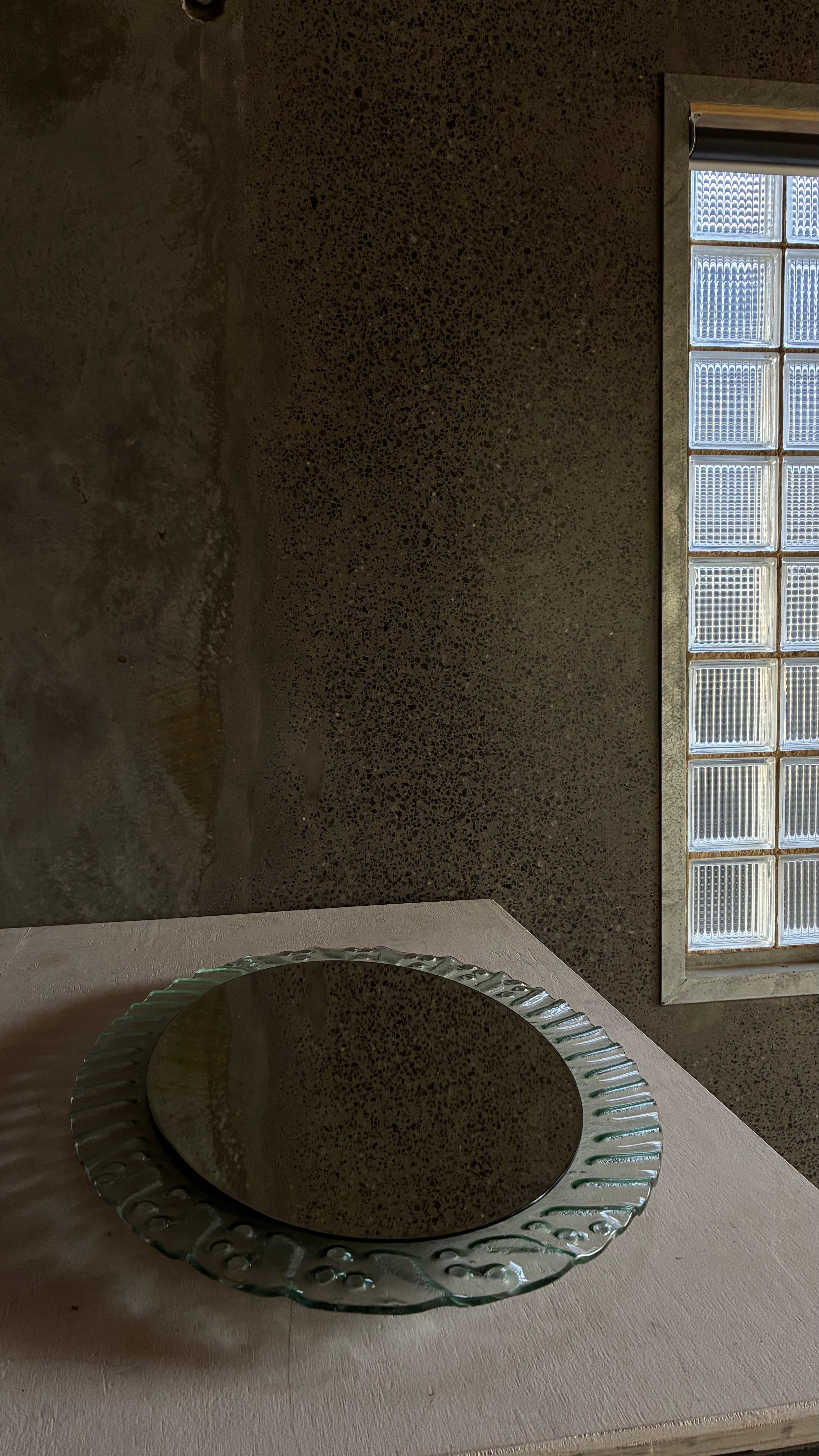 TEXTURED GLASS FRAMED MIRROR