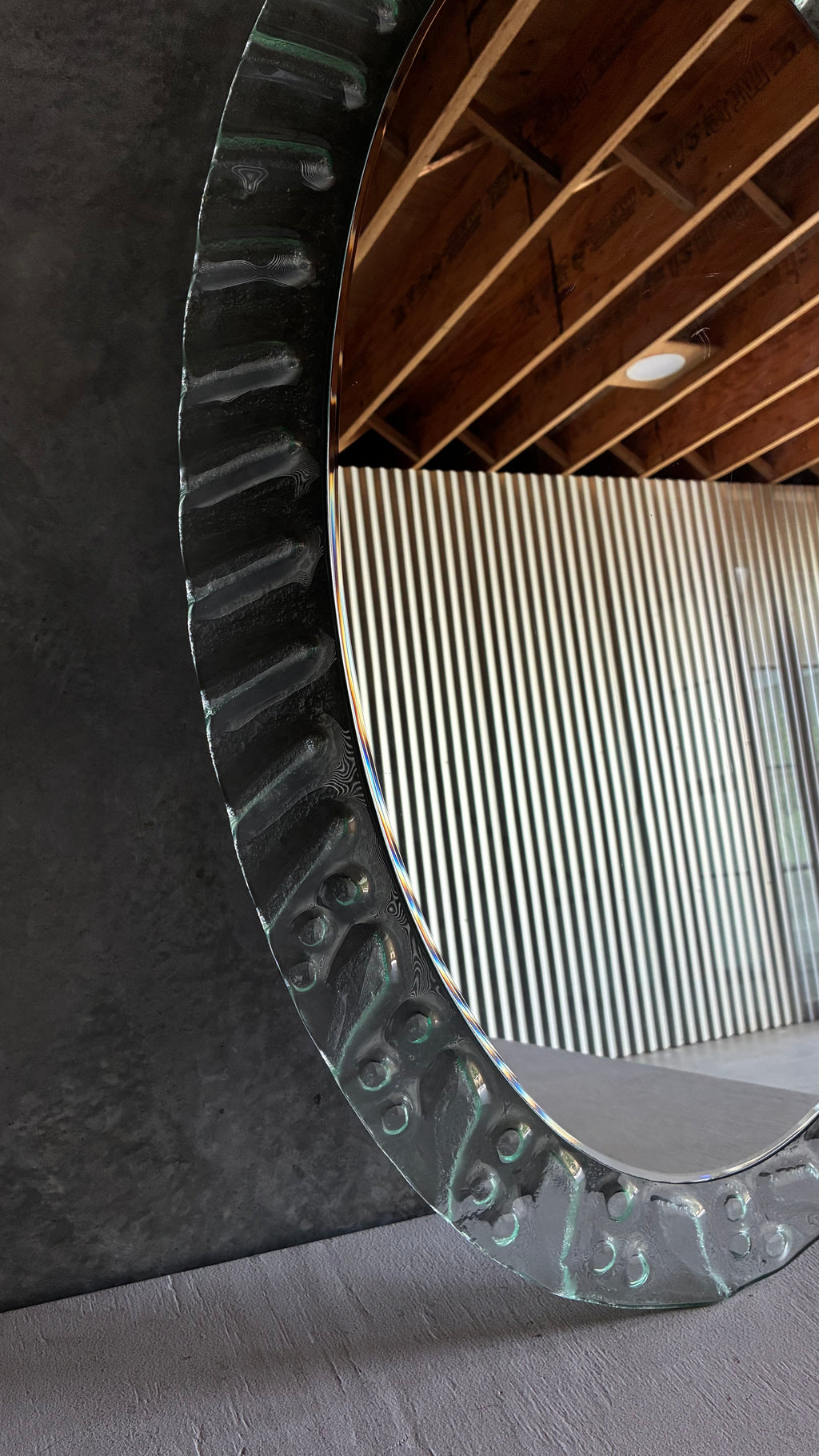 TEXTURED GLASS FRAMED MIRROR