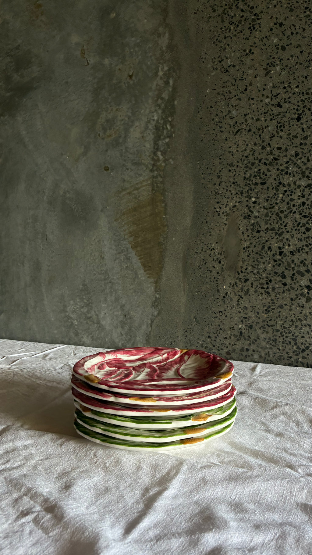 ITALIAN RADICCHIO PLATES HAND PAINTED (SET OF THREE)