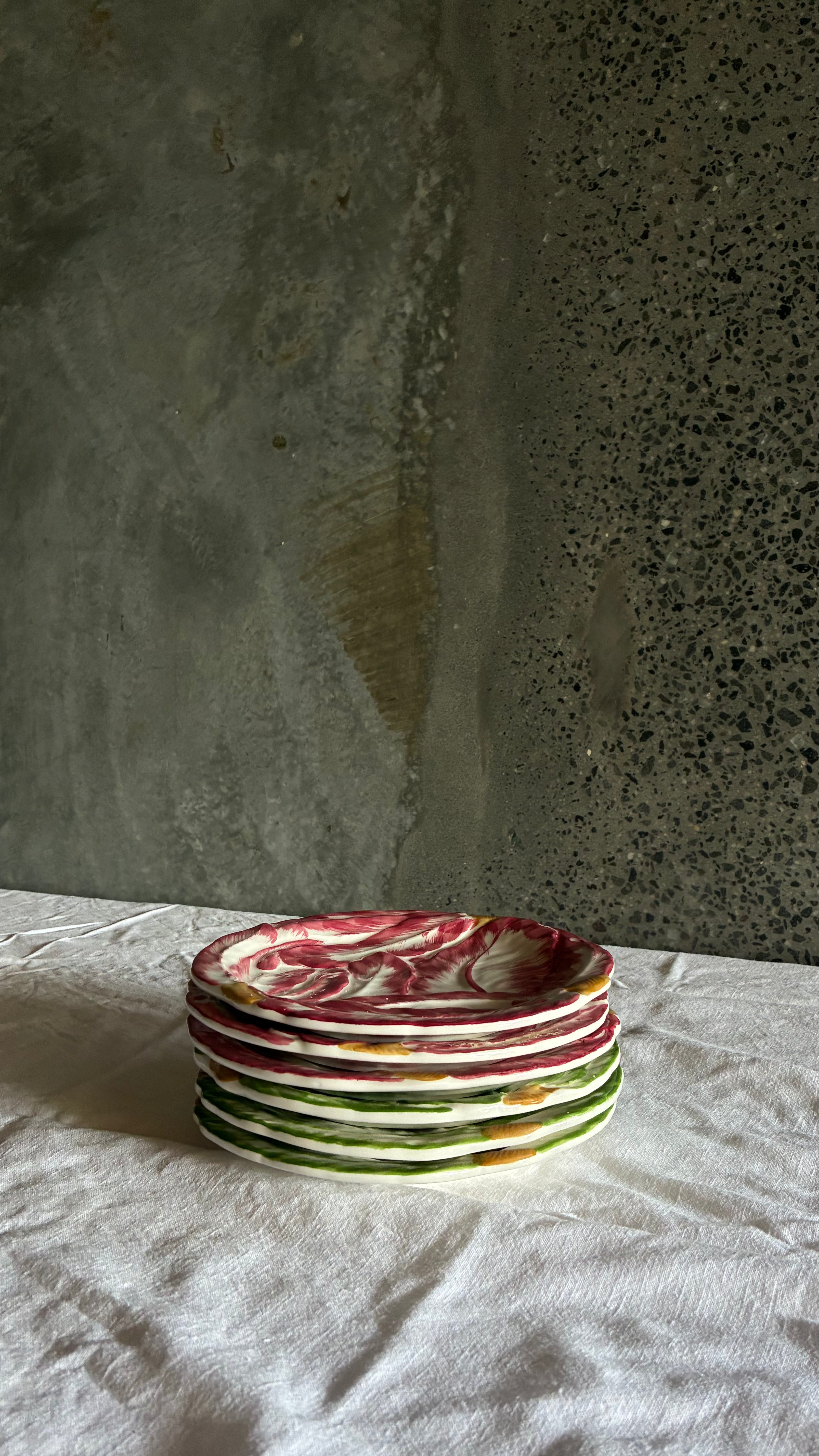 ITALIAN RADICCHIO PLATES HAND PAINTED (SET OF THREE)