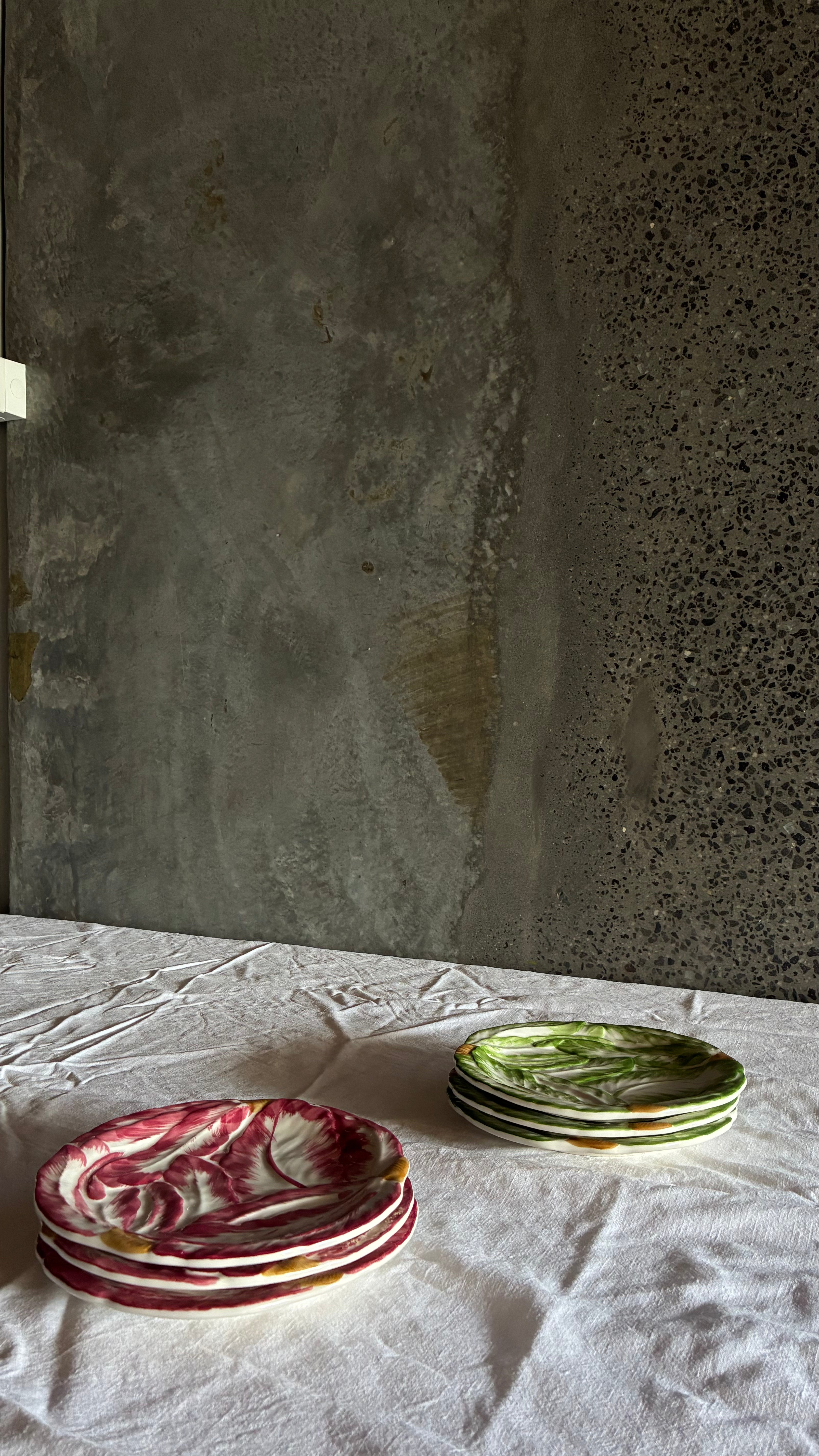ITALIAN RADICCHIO PLATES HAND PAINTED (SET OF THREE)