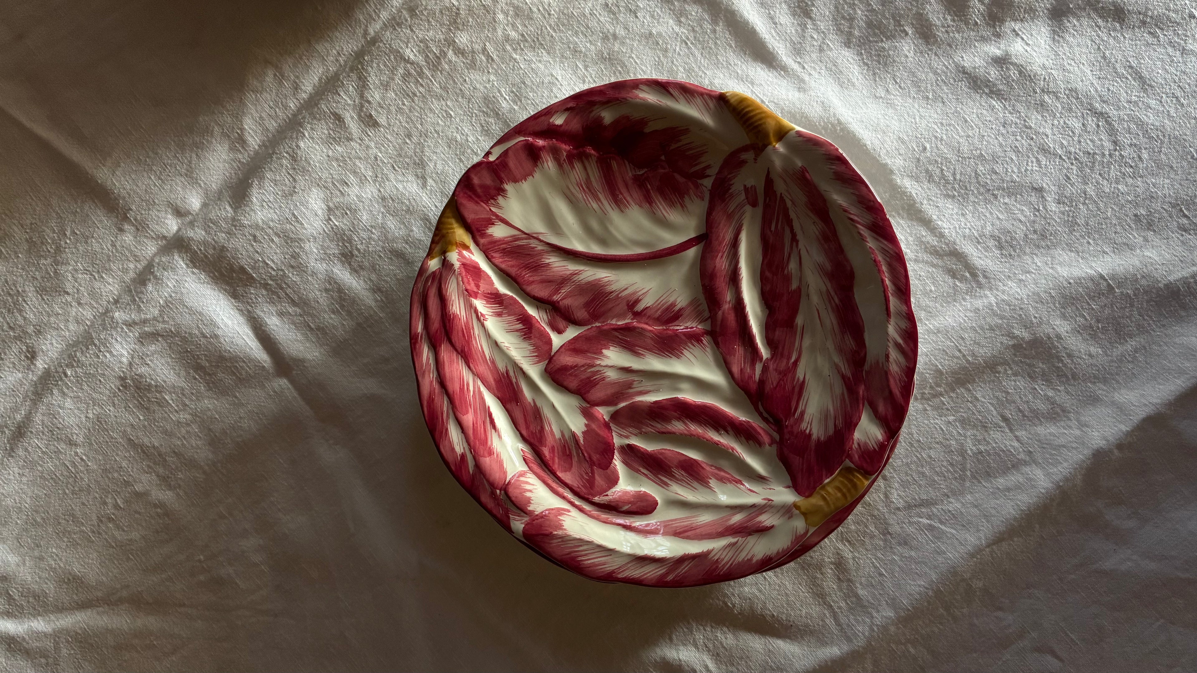 ITALIAN RADICCHIO PLATES HAND PAINTED (SET OF THREE)
