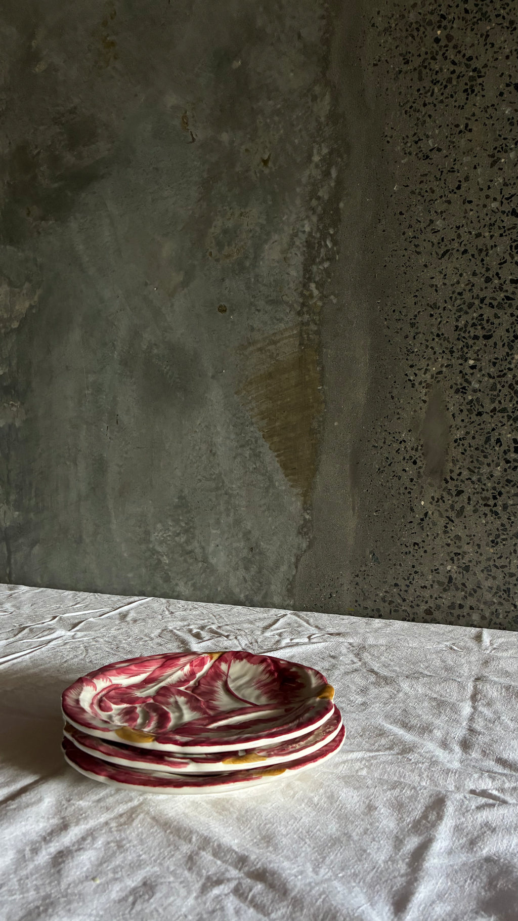 ITALIAN RADICCHIO PLATES HAND PAINTED (SET OF THREE)