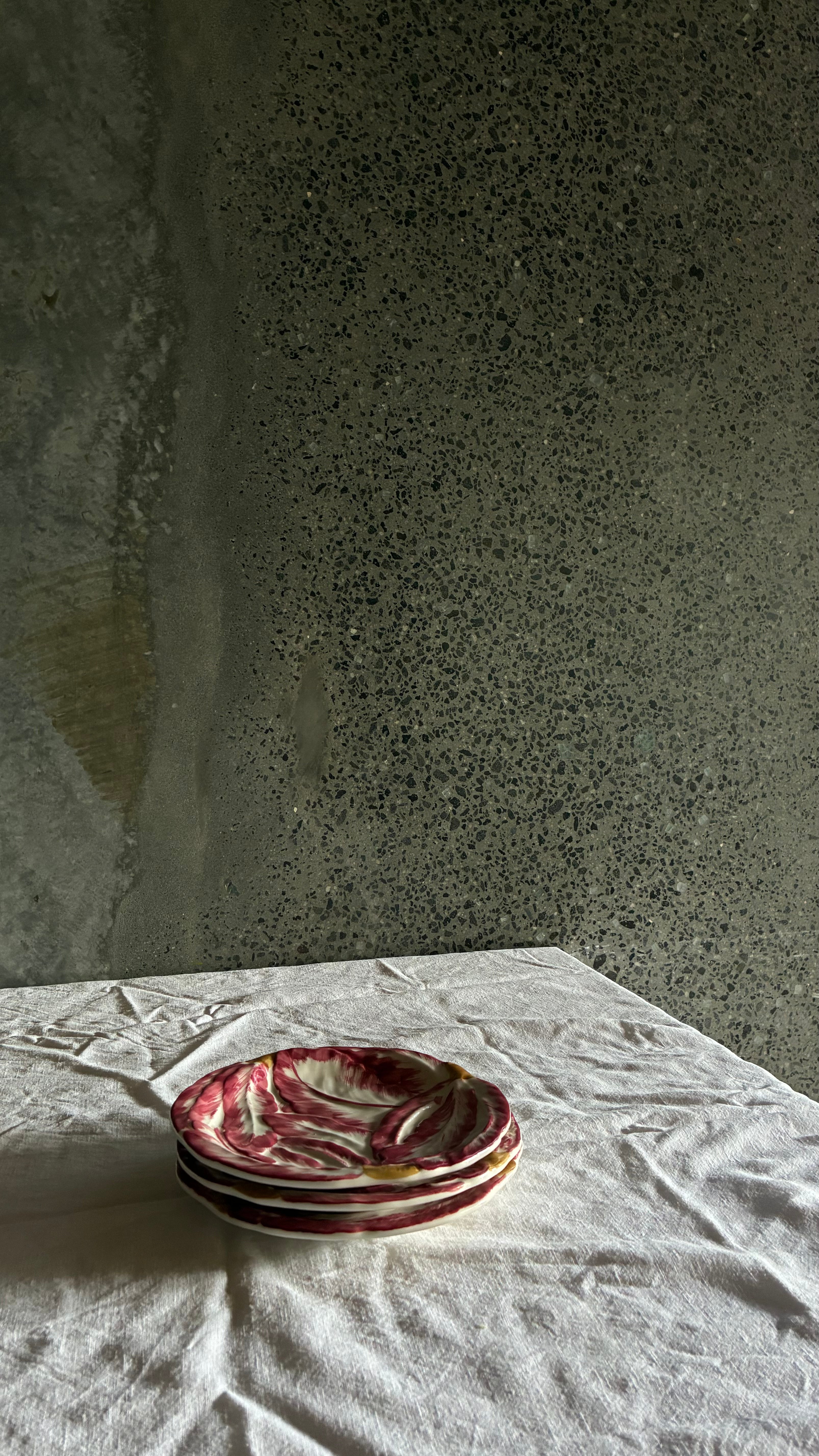 ITALIAN RADICCHIO PLATES HAND PAINTED (SET OF THREE)
