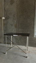 RALPH LAUREN CHROMED STEEL AND BRASS 'BEL AIR' OCCASIONAL TABLE