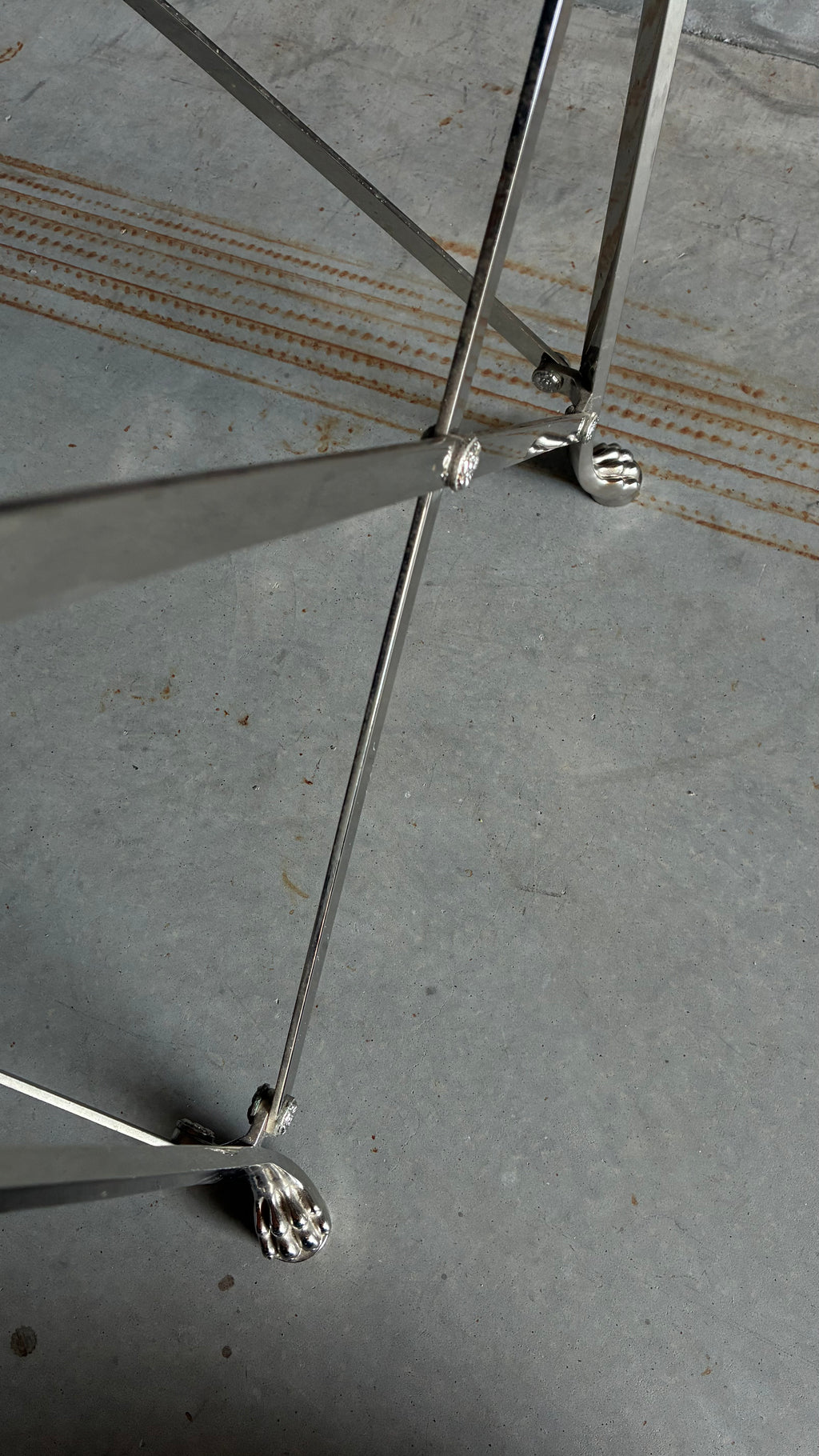 RALPH LAUREN CHROMED STEEL AND BRASS 'BEL AIR' OCCASIONAL TABLE