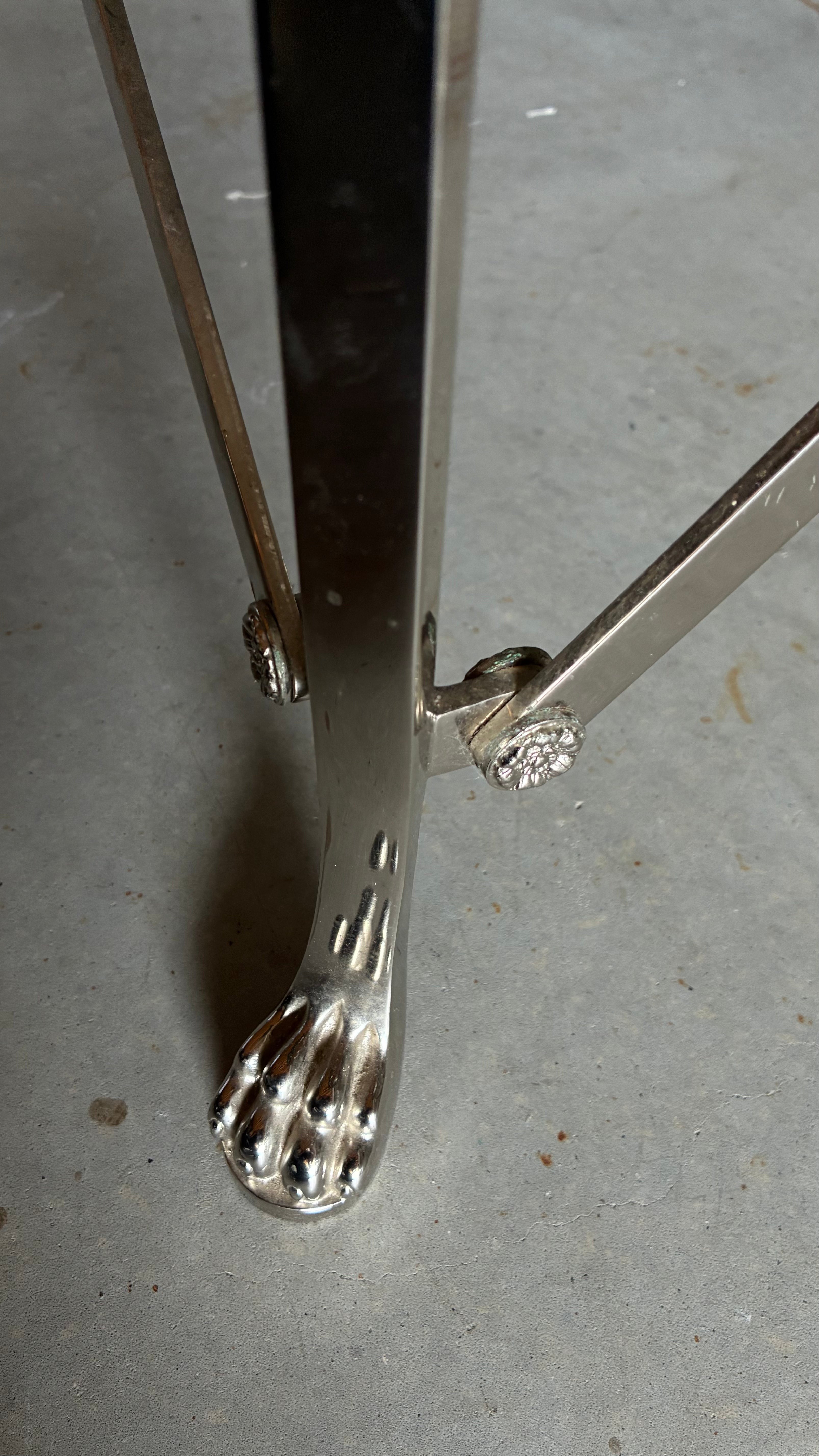 RALPH LAUREN CHROMED STEEL AND BRASS 'BEL AIR' OCCASIONAL TABLE