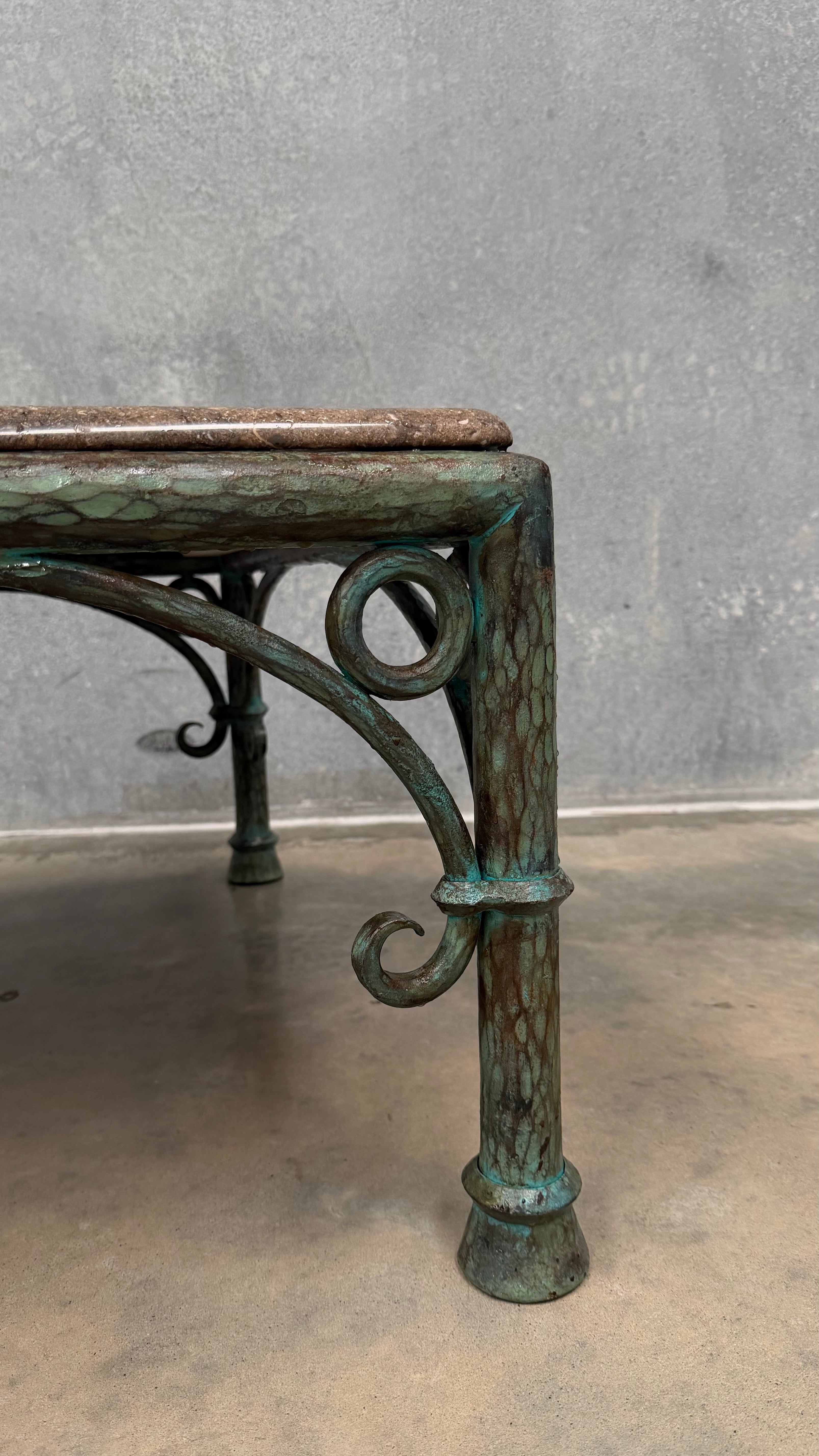 Vintage French Art Deco Revival Marble Coffee Table