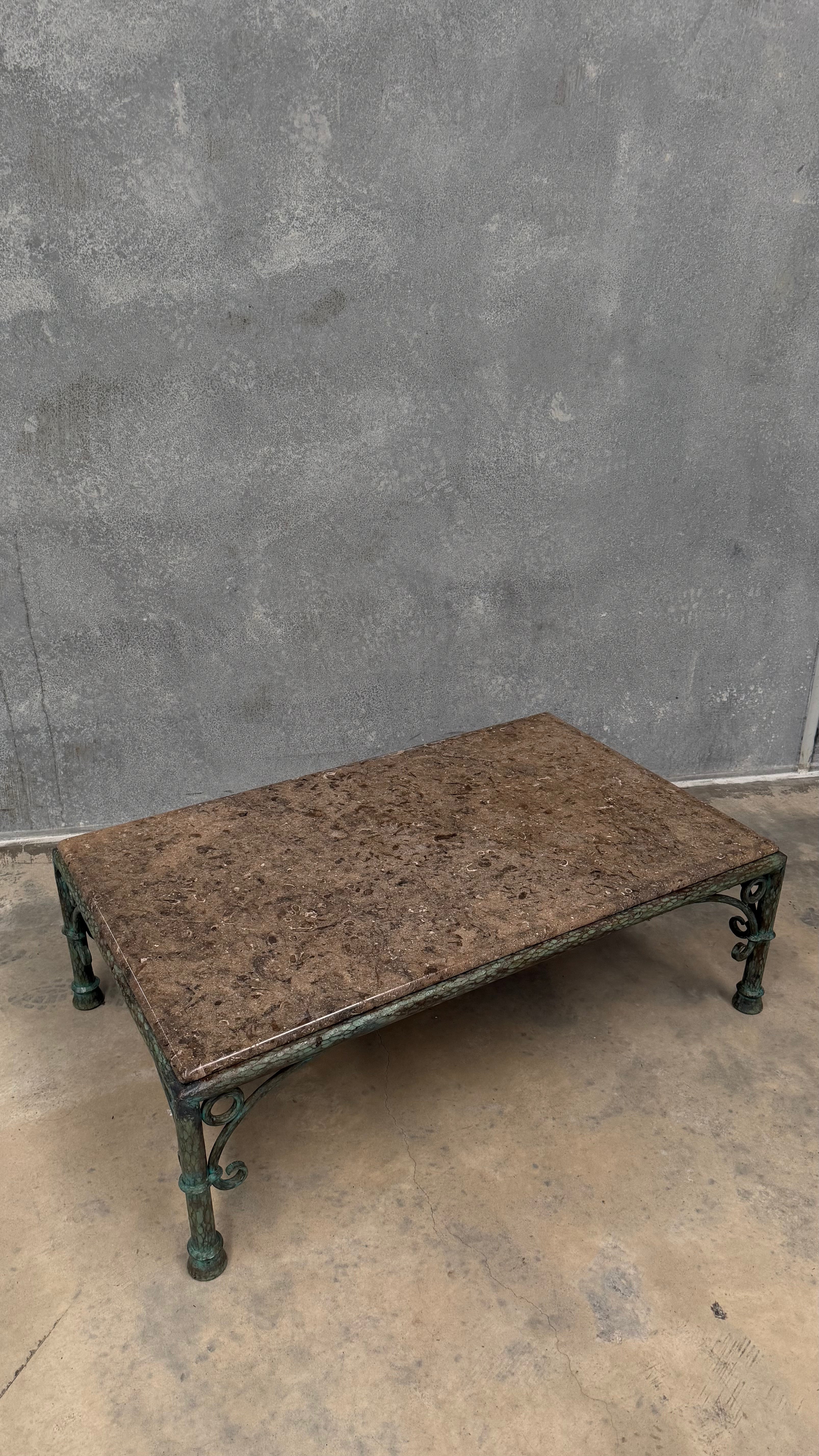Vintage French Art Deco Revival Marble Coffee Table
