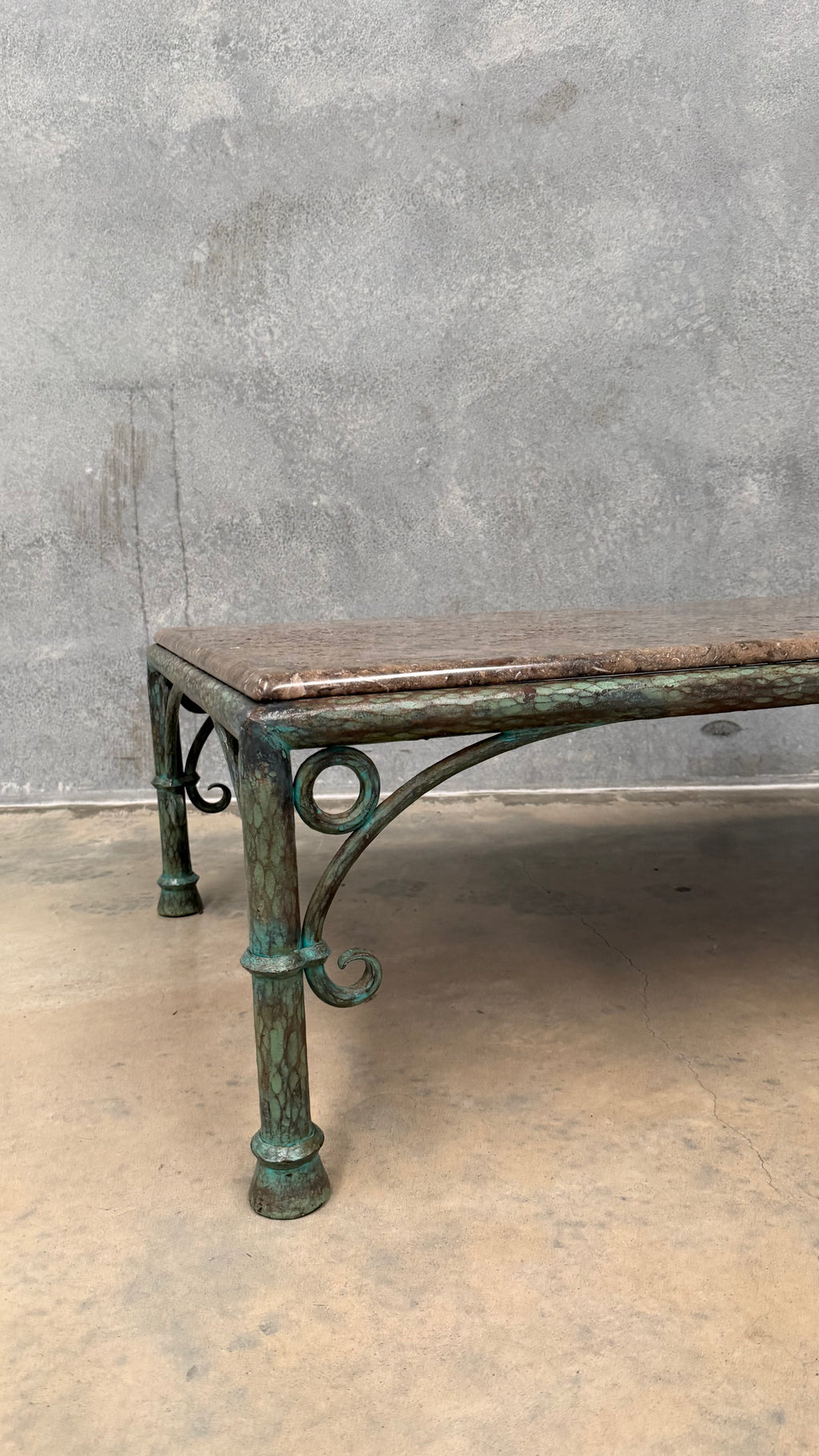 Vintage French Art Deco Revival Marble Coffee Table