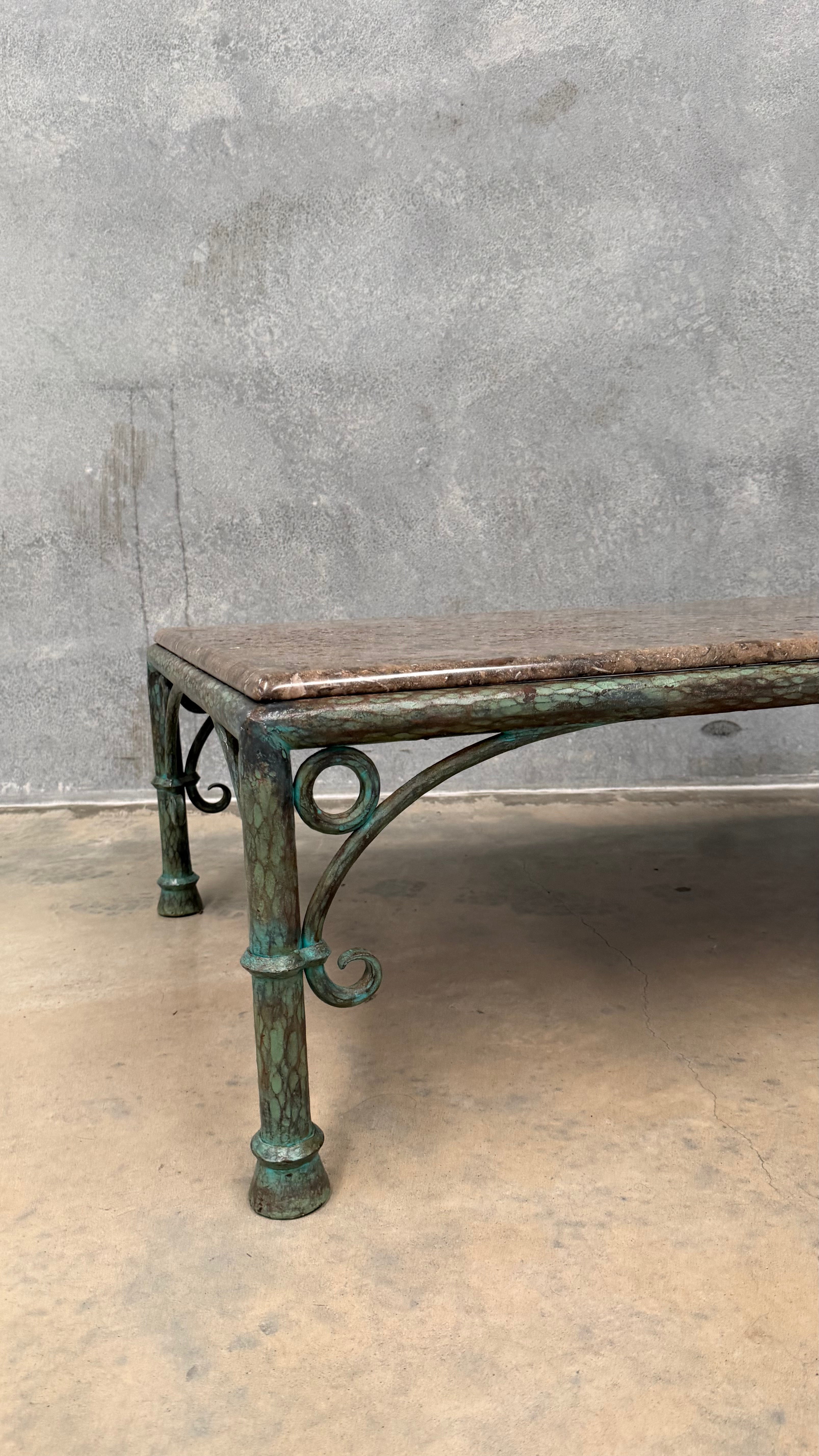 Vintage French Art Deco Revival Marble Coffee Table