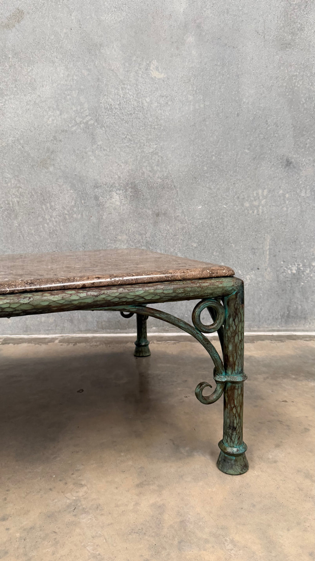 Vintage French Art Deco Revival Marble Coffee Table