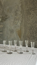 FRENCH HAND -CUT CHAMPAGNE FLUTES 1890 (SET OF 6)