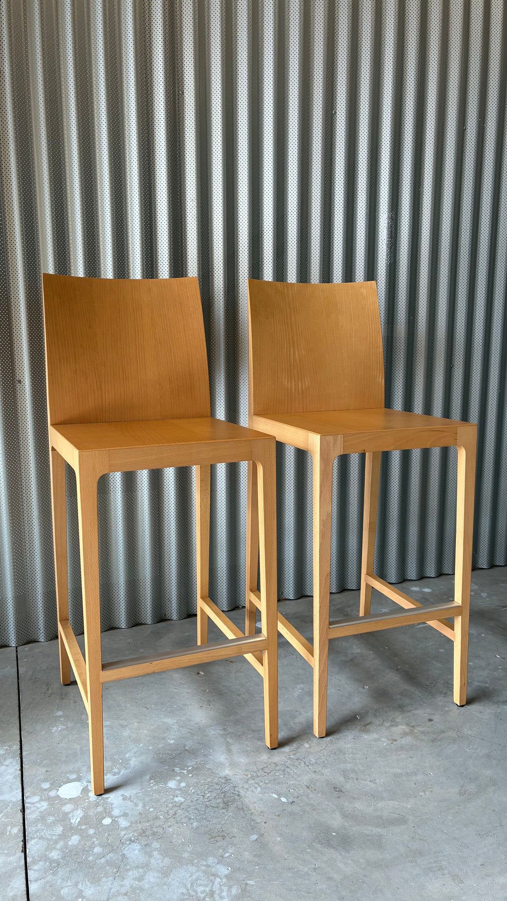 ITALIAN BEECH STOOLS (PAIR)