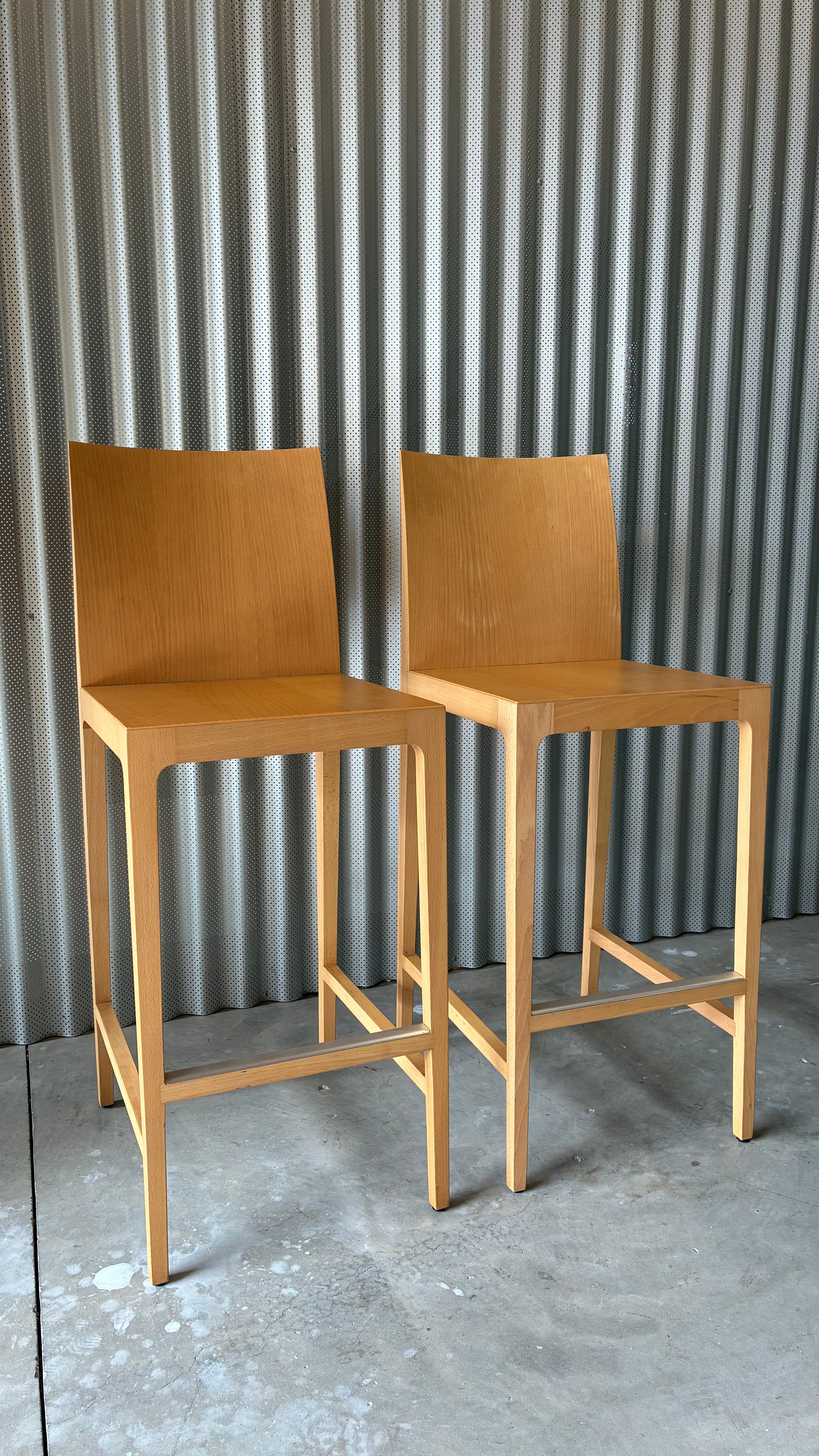 ITALIAN BEECH STOOLS (PAIR)