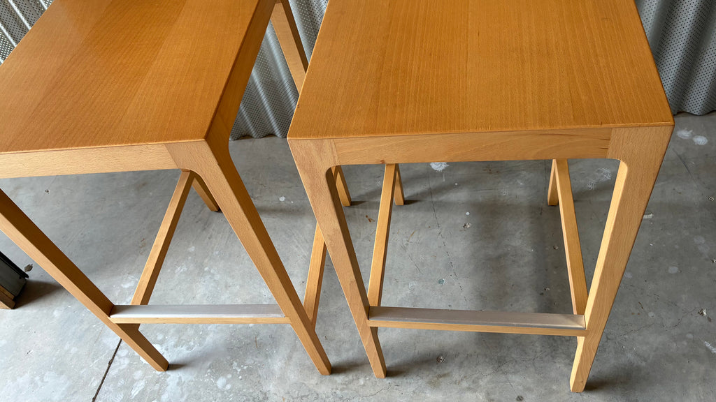 ITALIAN BEECH STOOLS (PAIR)
