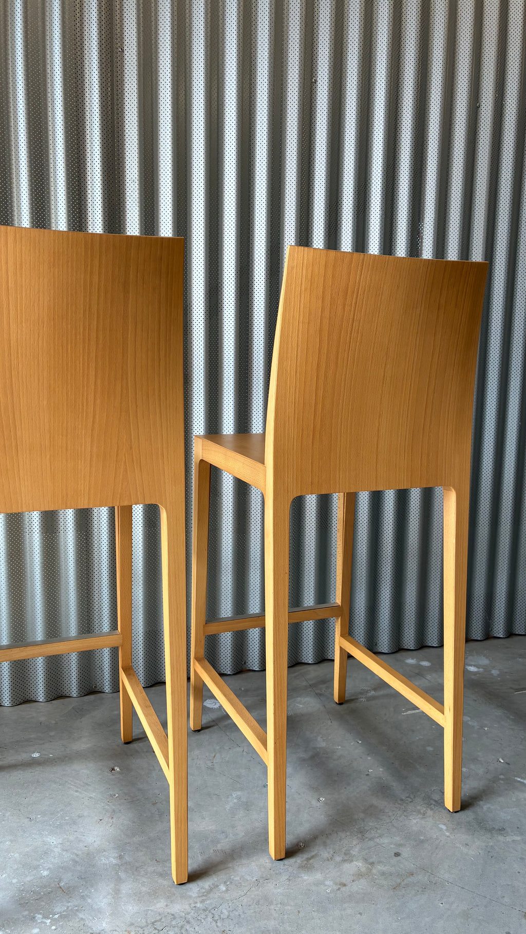 ITALIAN BEECH STOOLS (PAIR)