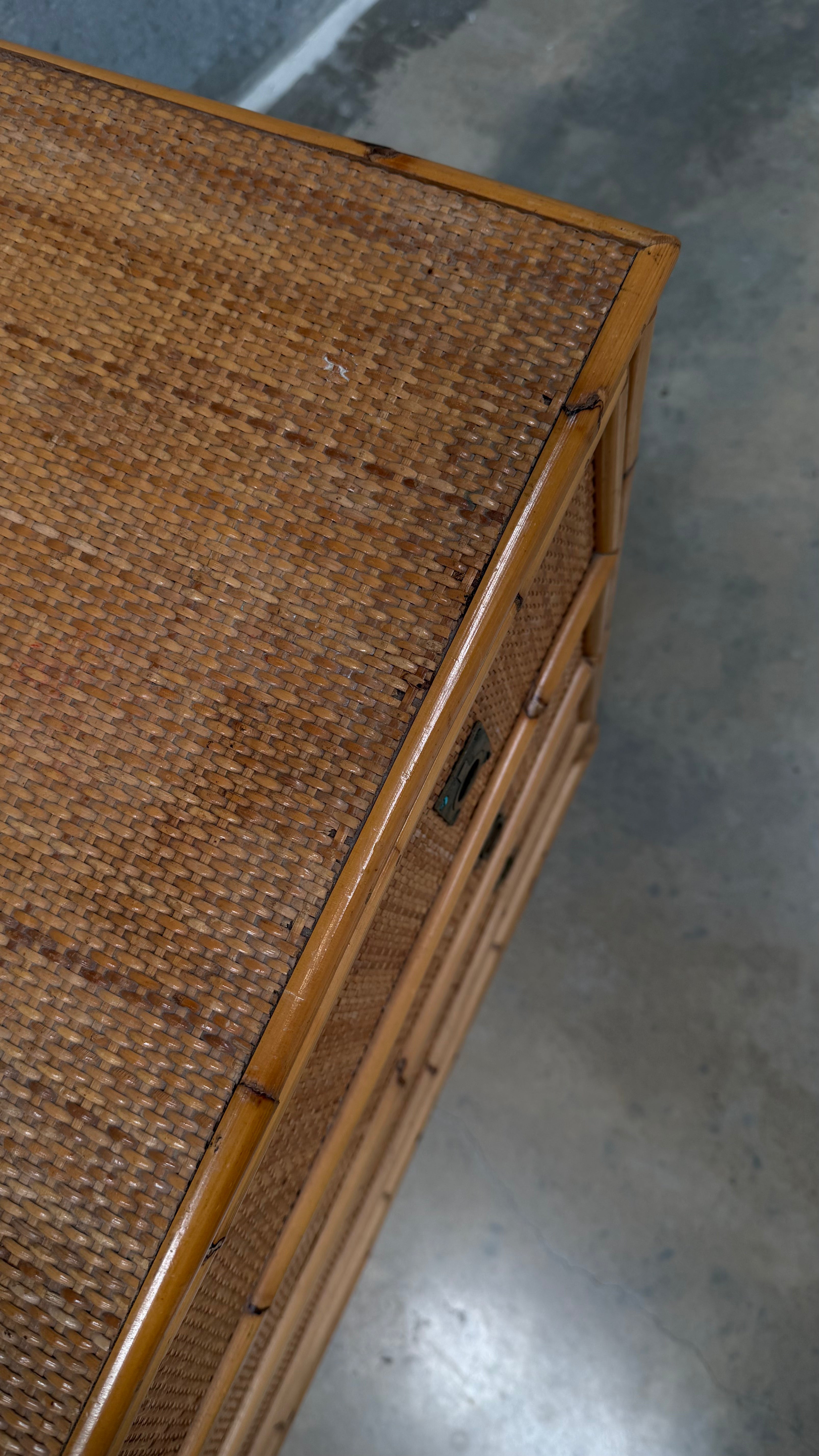Italian bamboo Chest of Drawers 1970s