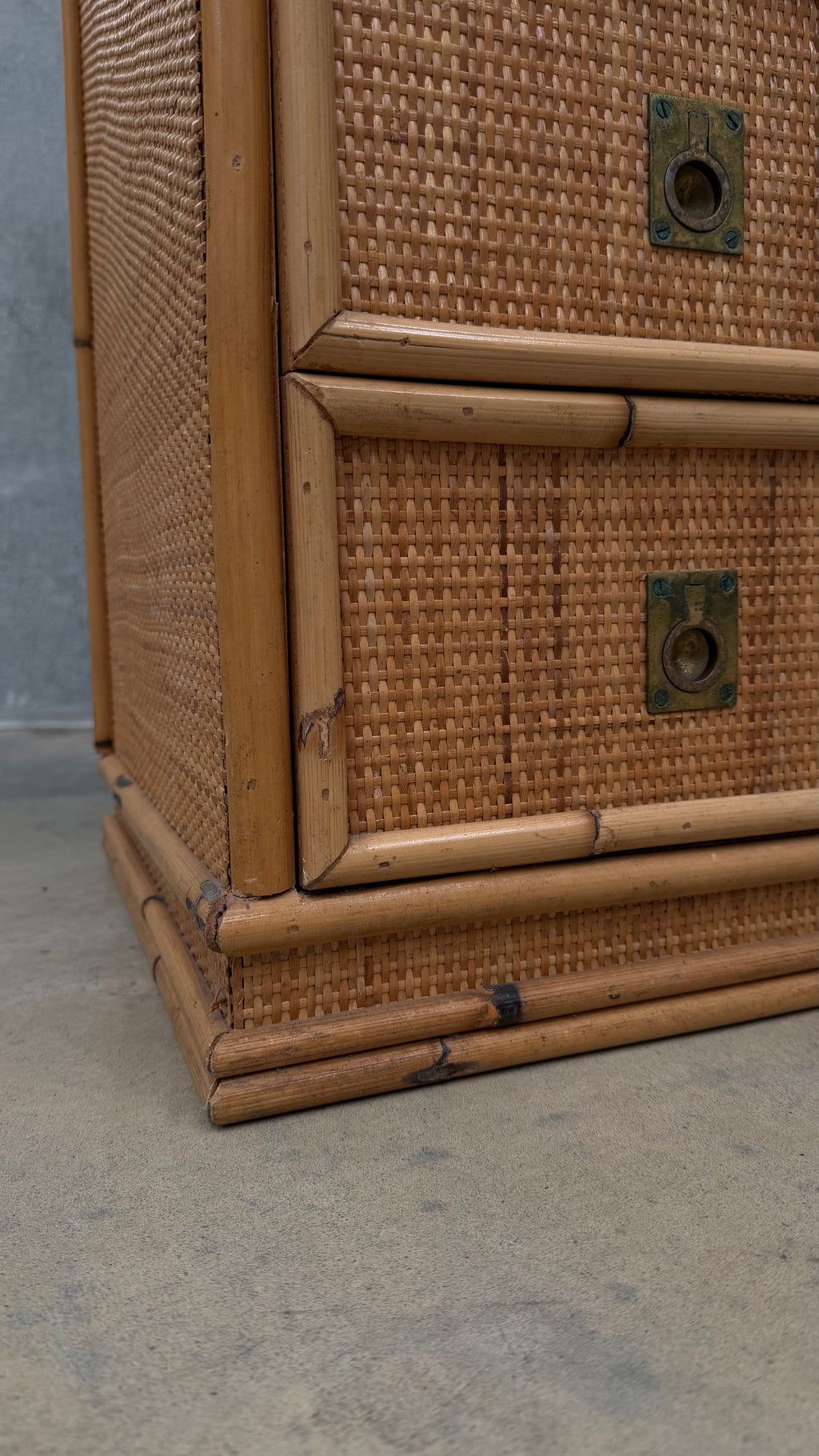 Italian bamboo Chest of Drawers 1970s