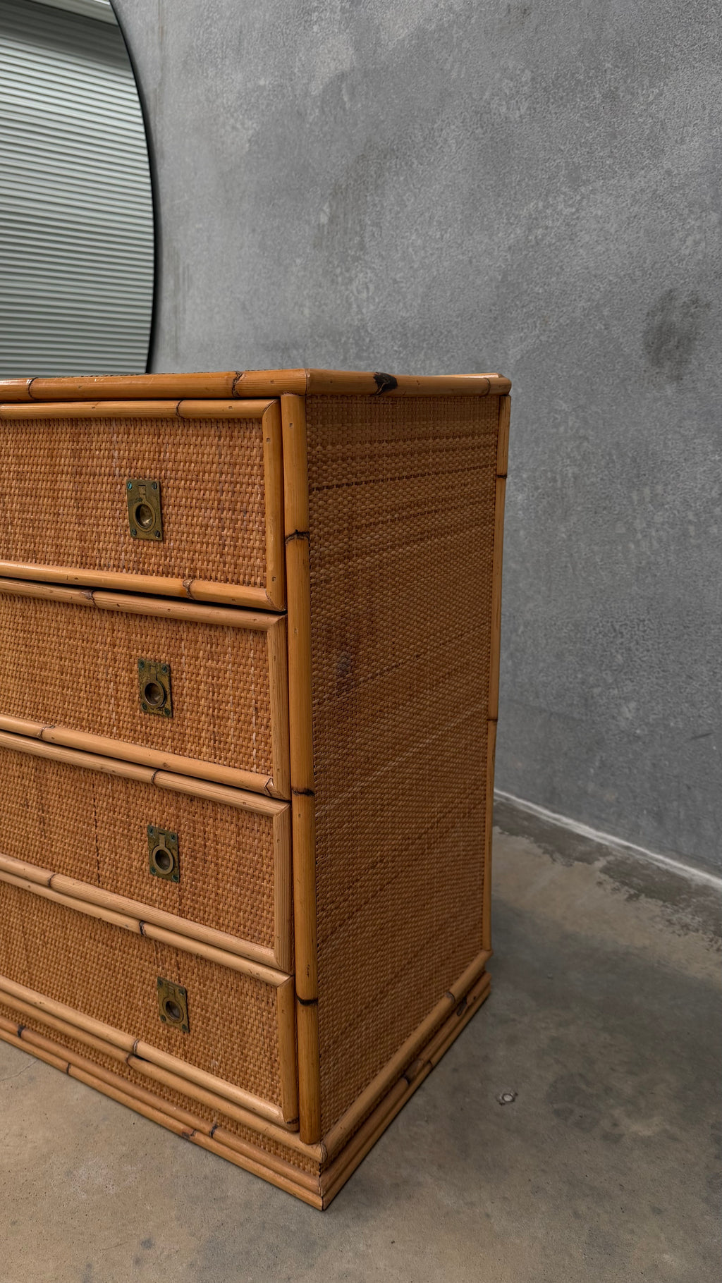 Italian bamboo Chest of Drawers 1970s