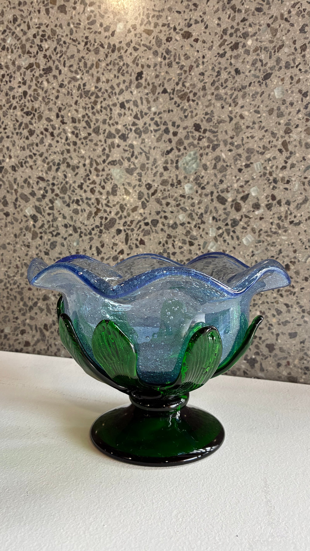 ITALIAN ART GLASS COMPOTE