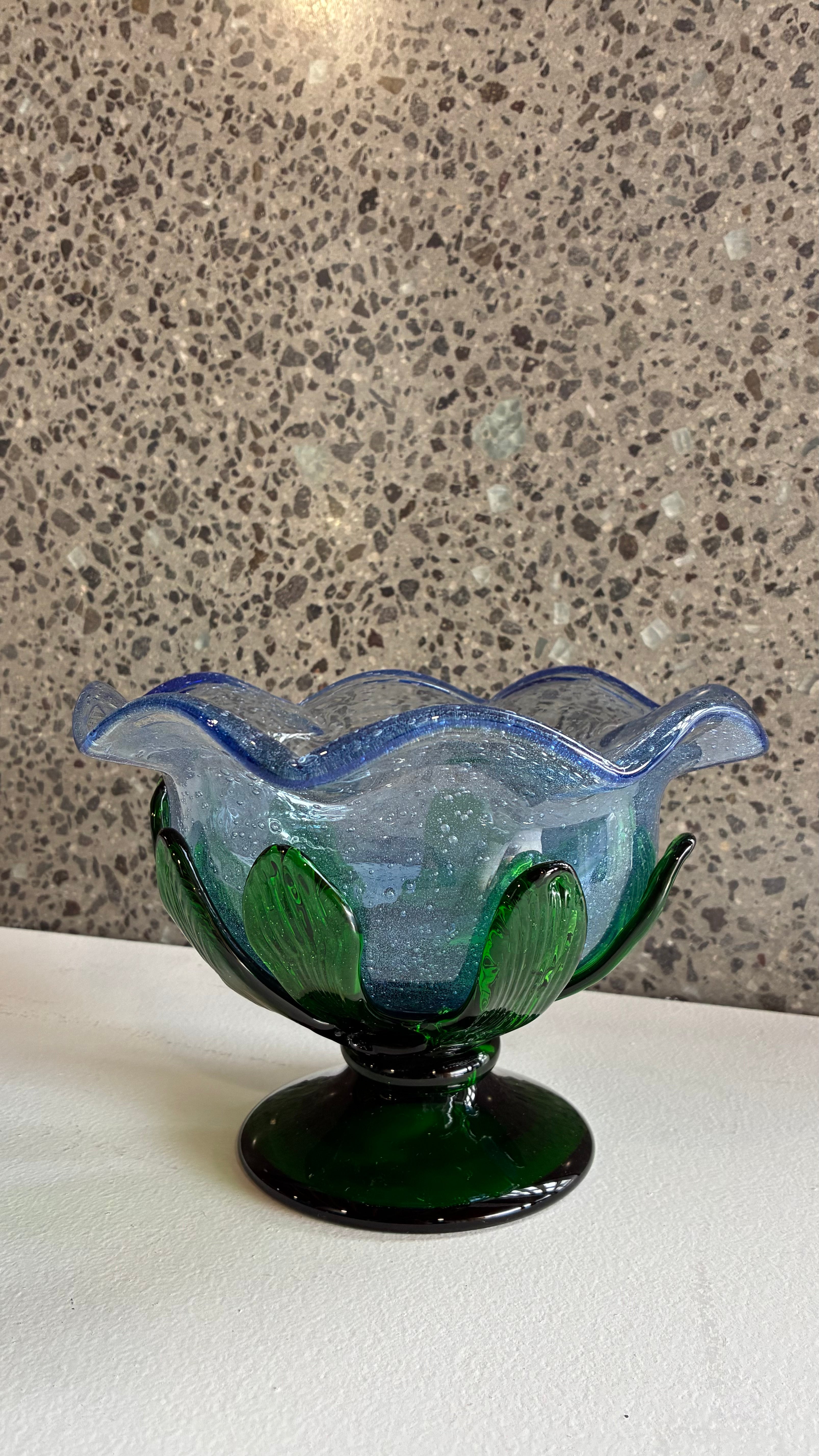 ITALIAN ART GLASS COMPOTE