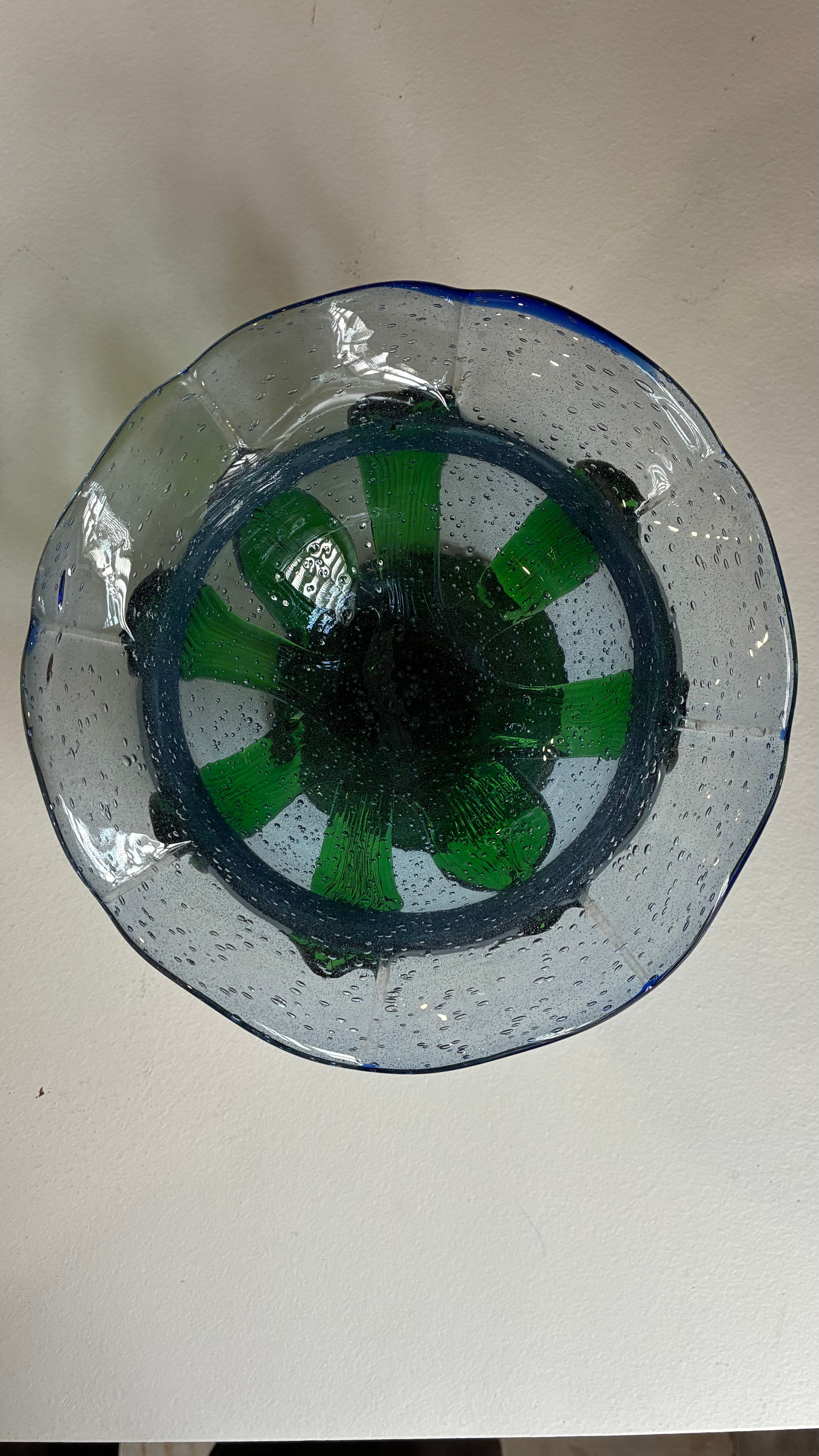 ITALIAN ART GLASS COMPOTE