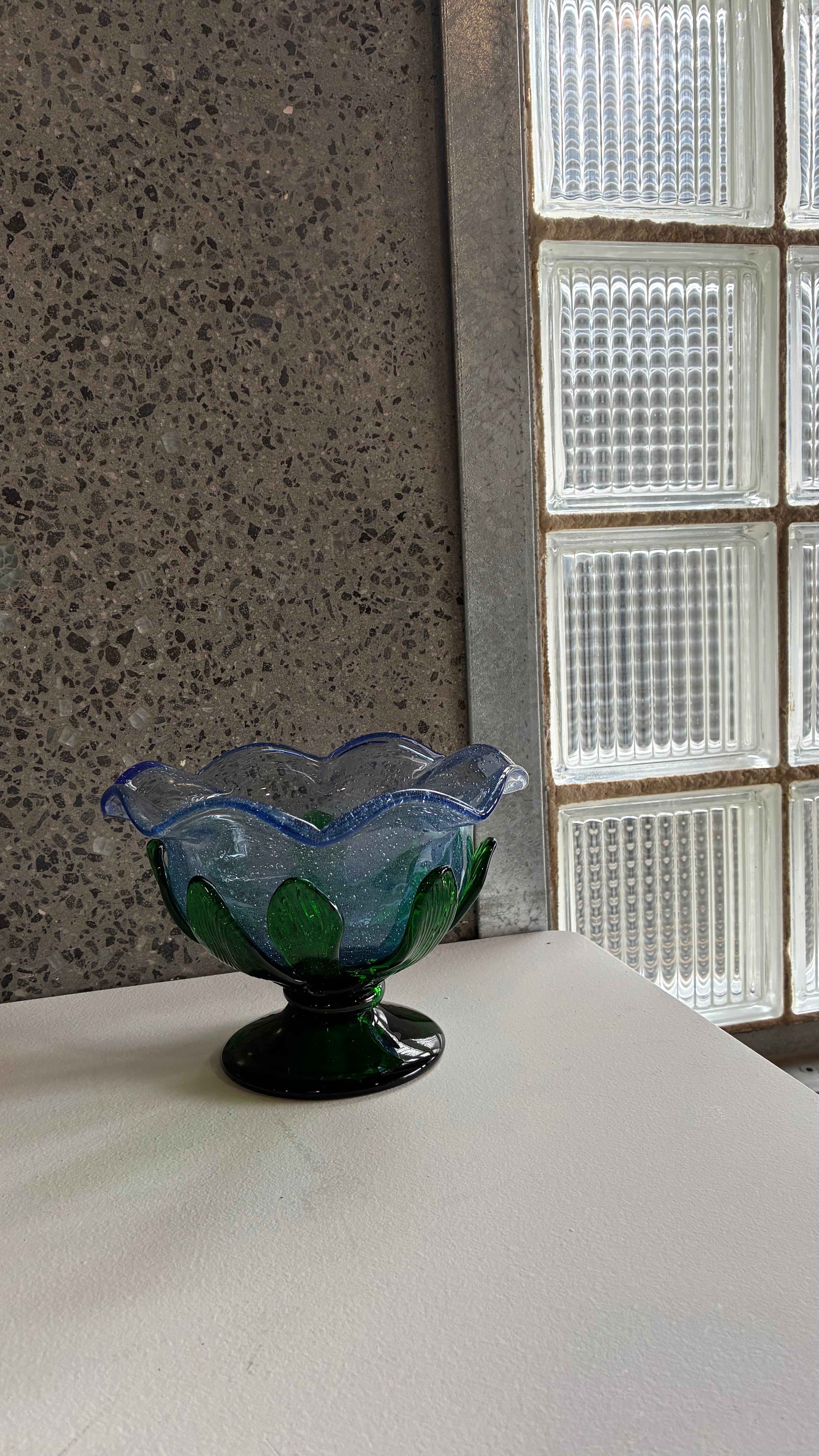 ITALIAN ART GLASS COMPOTE