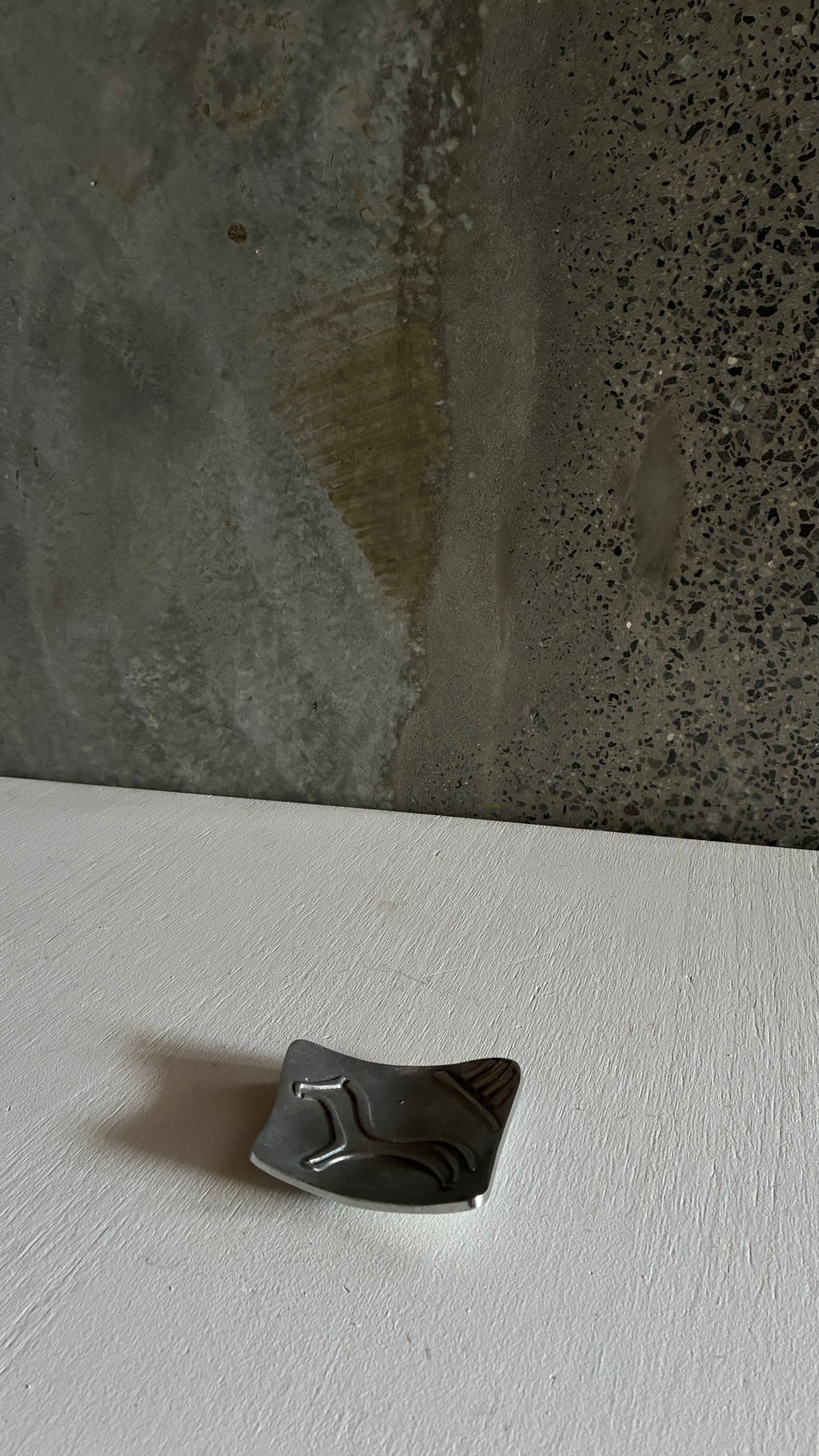 Vintage Greek Pewter Horse Dish 1980s