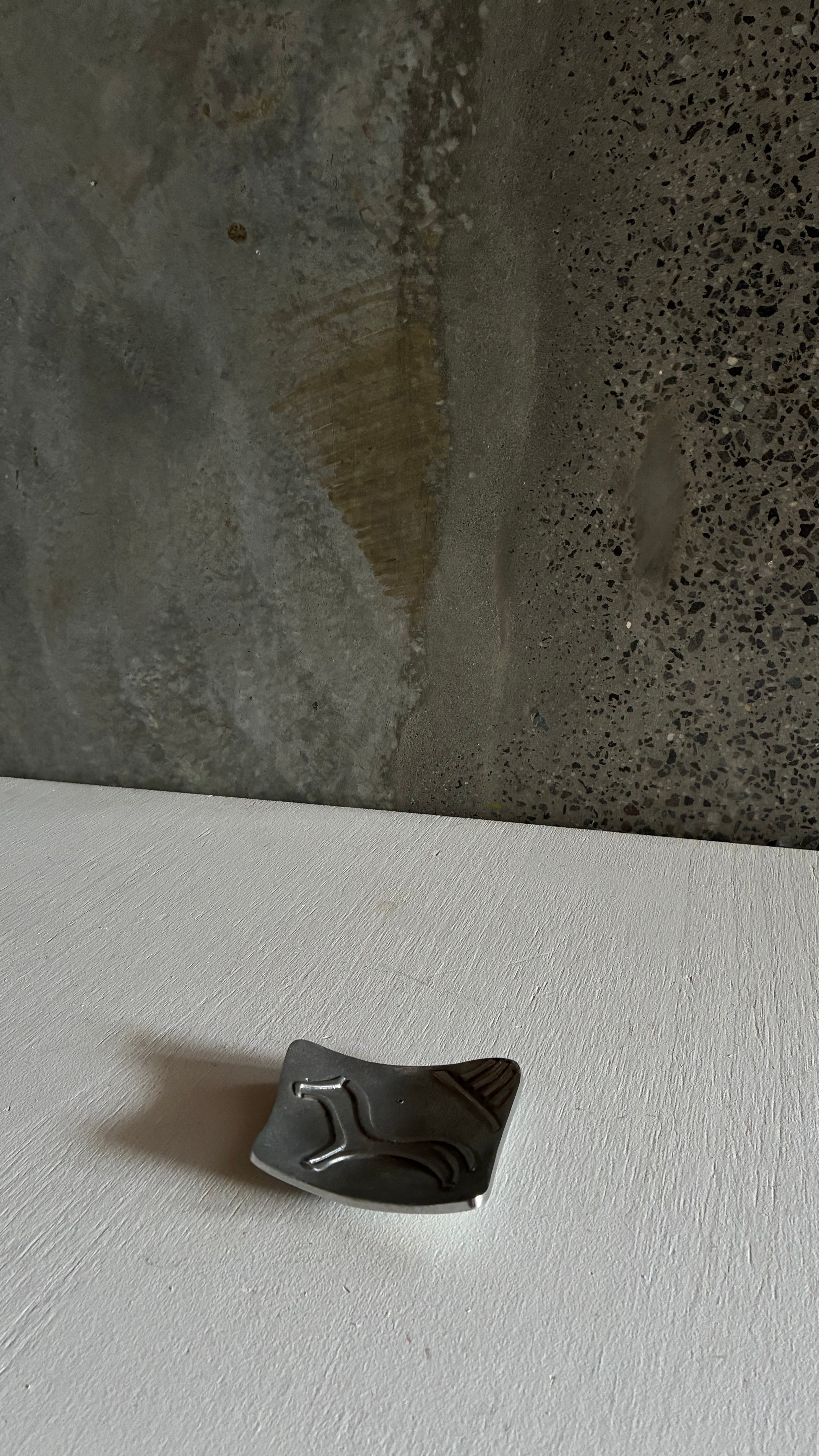 Vintage Greek Pewter Horse Dish 1980s