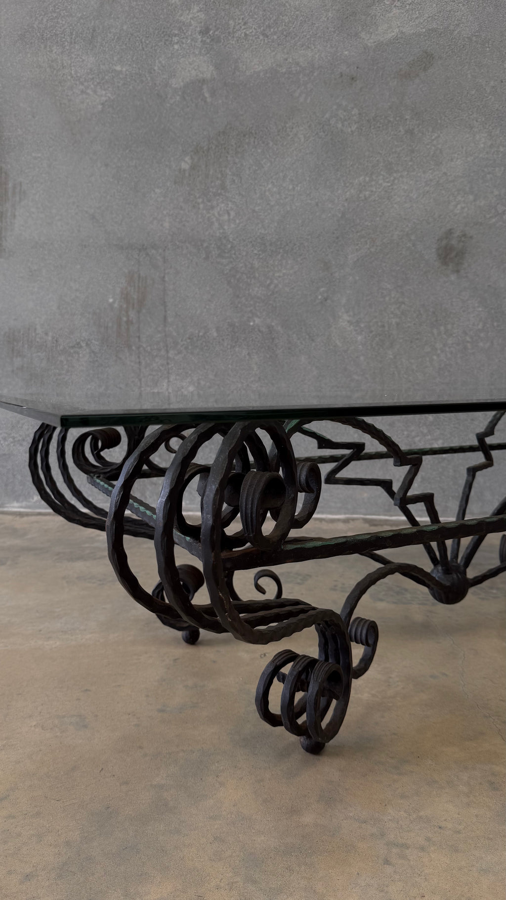 French Hand Forged Wrought Iron Coffee Table