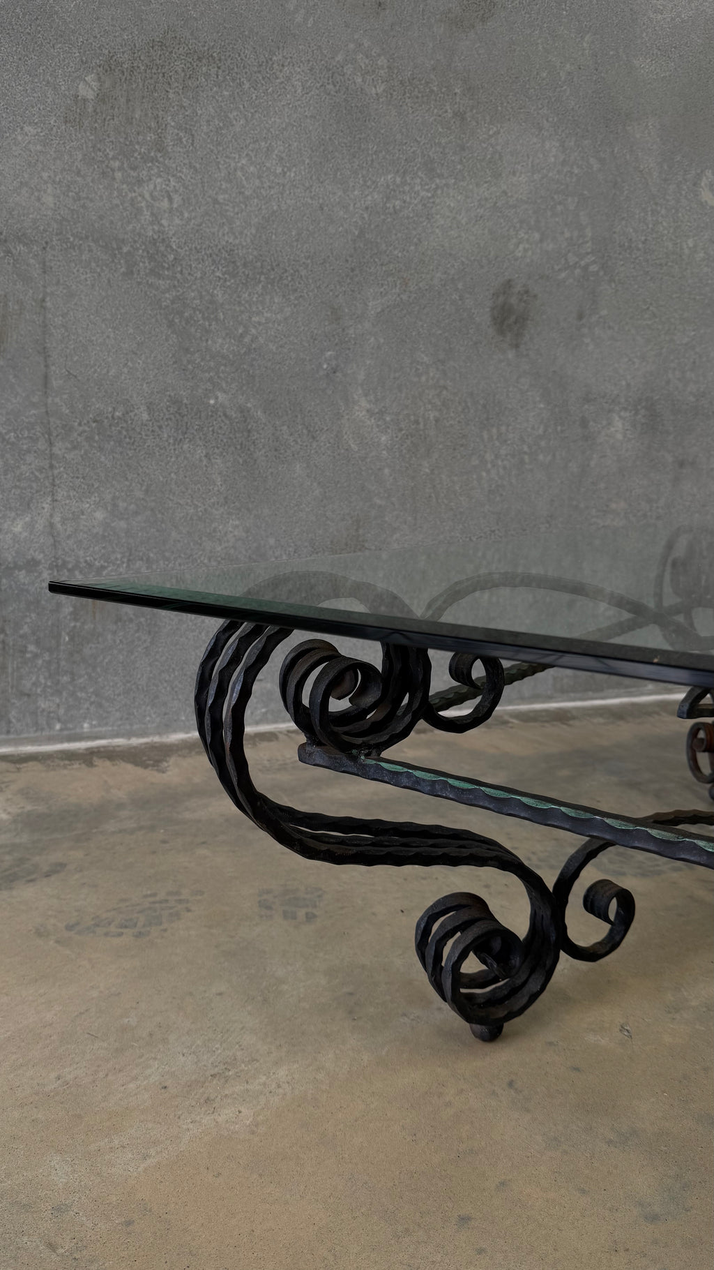 French Hand Forged Wrought Iron Coffee Table