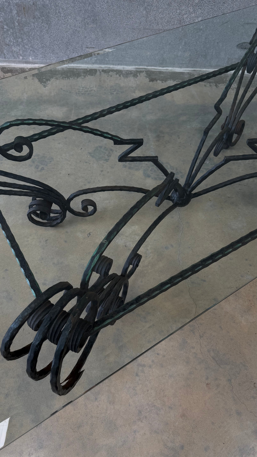 French Hand Forged Wrought Iron Coffee Table