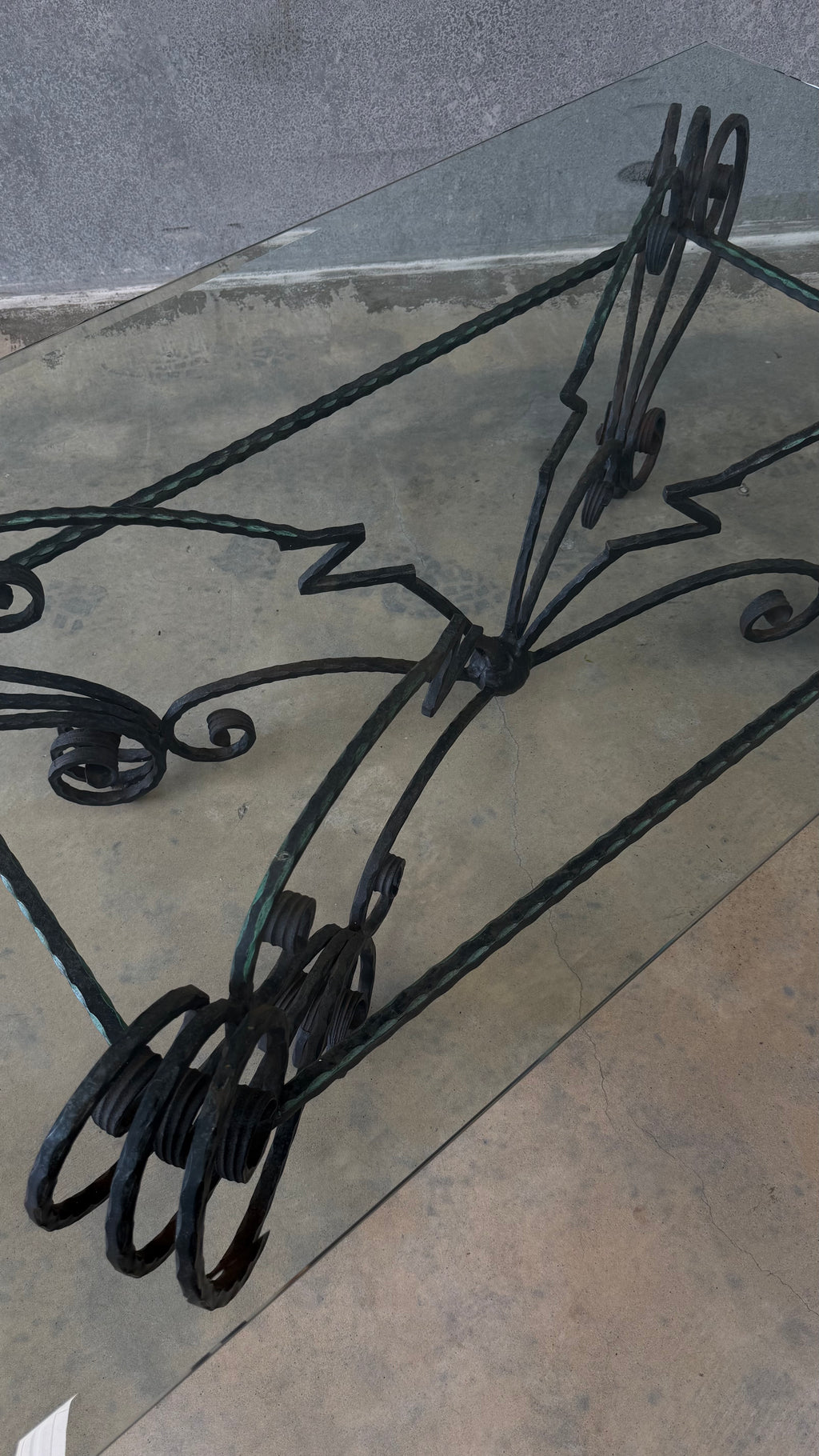 French Hand Forged Wrought Iron Coffee Table