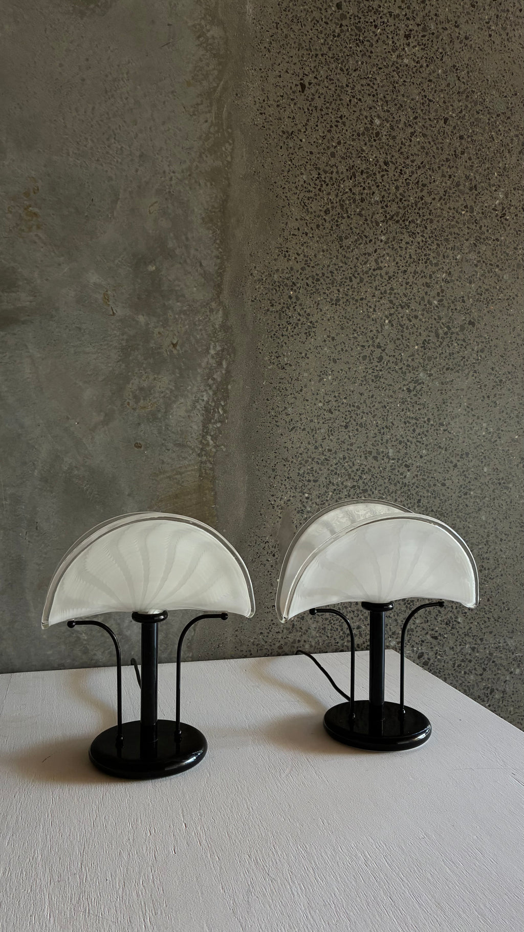 Pair of Murano Glass Table Lamps, Italy 1980s