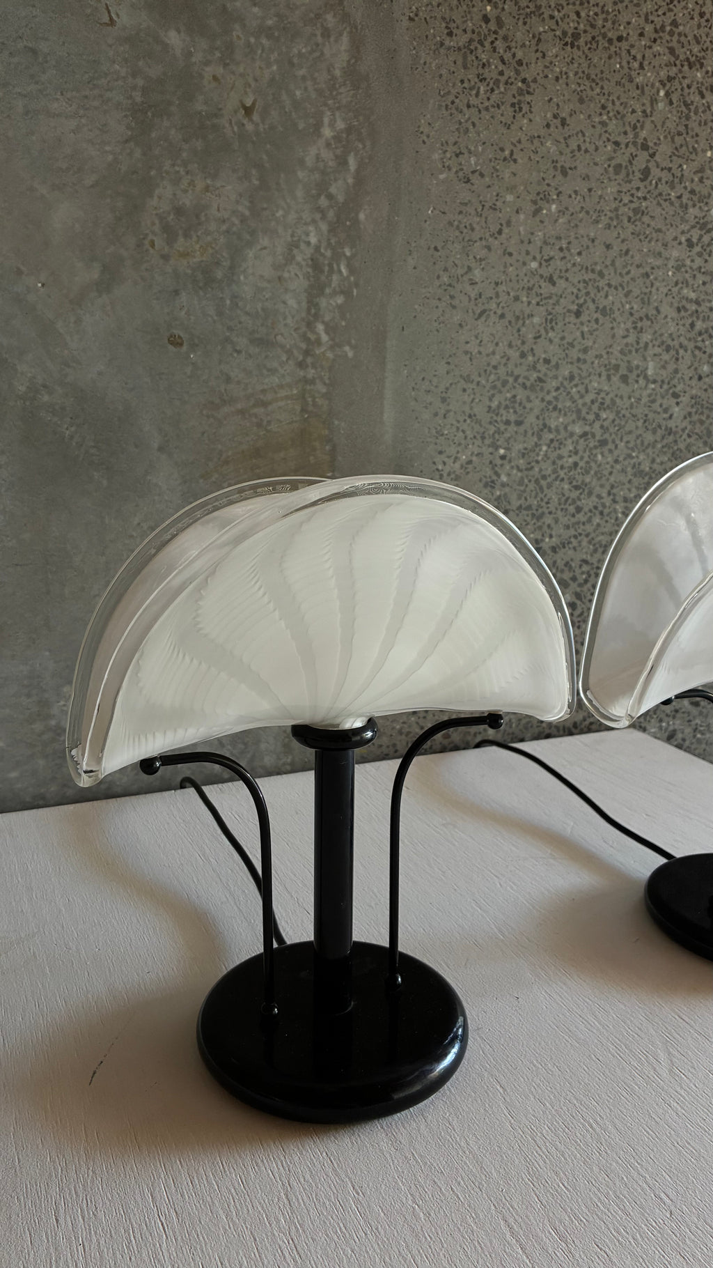 Pair of Murano Glass Table Lamps, Italy 1980s