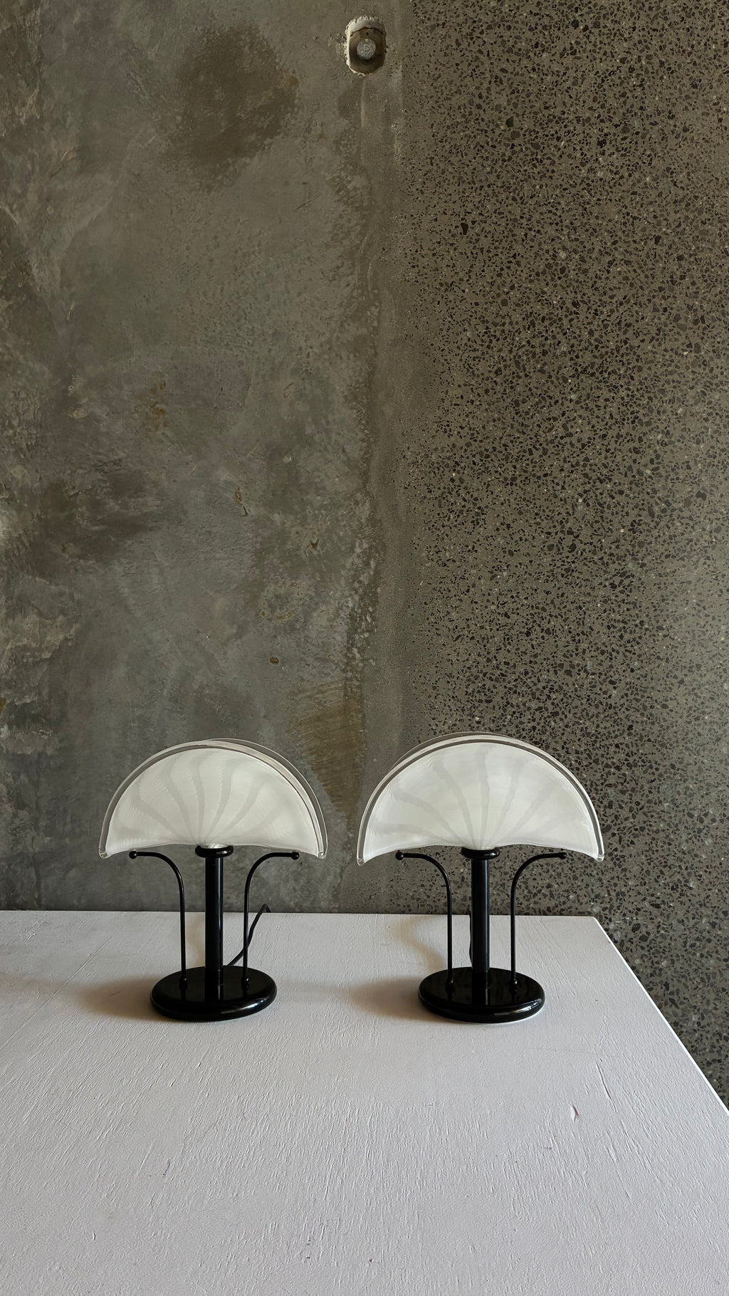 Pair of Murano Glass Table Lamps, Italy 1980s