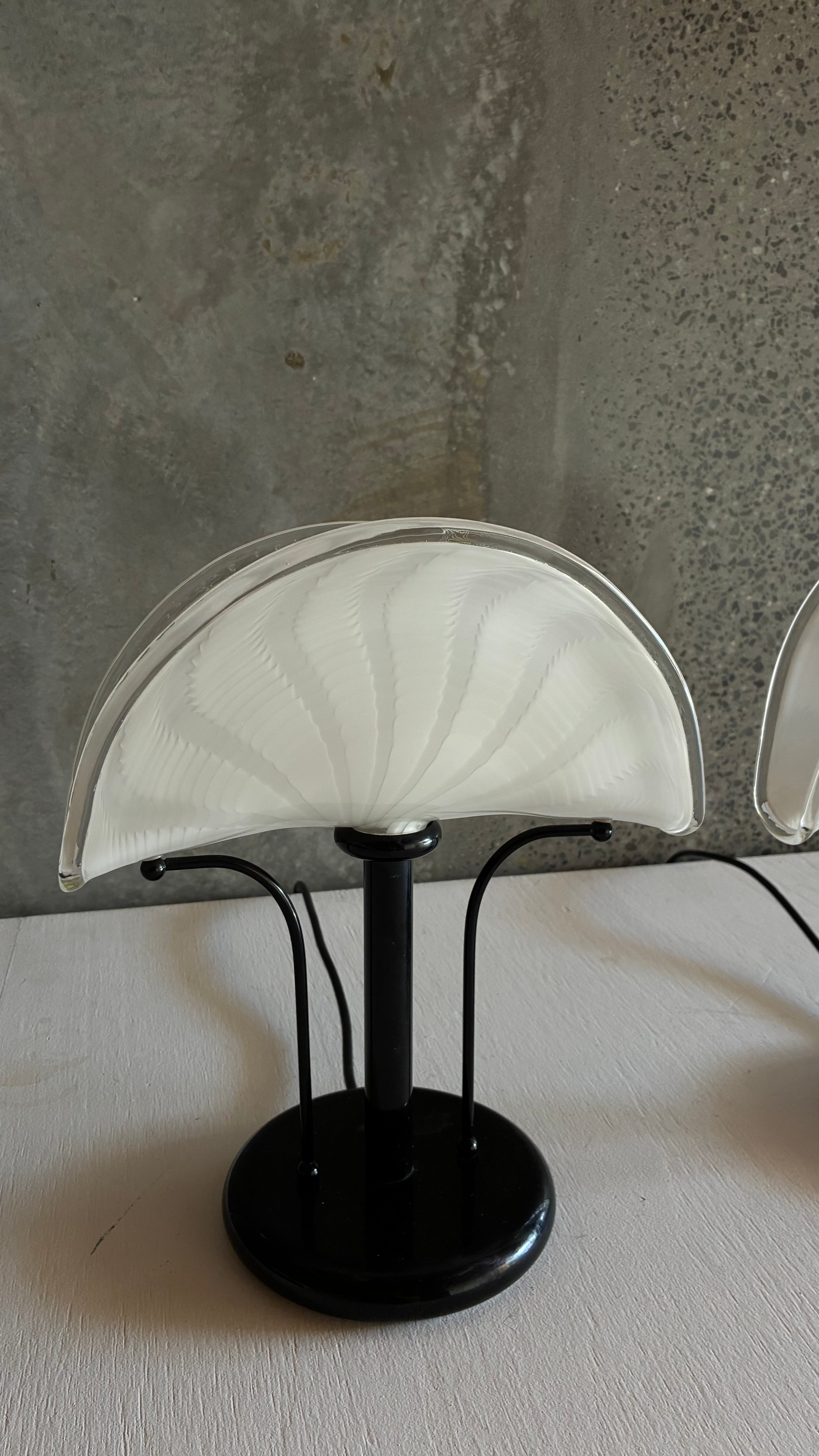 Pair of Murano Glass Table Lamps, Italy 1980s