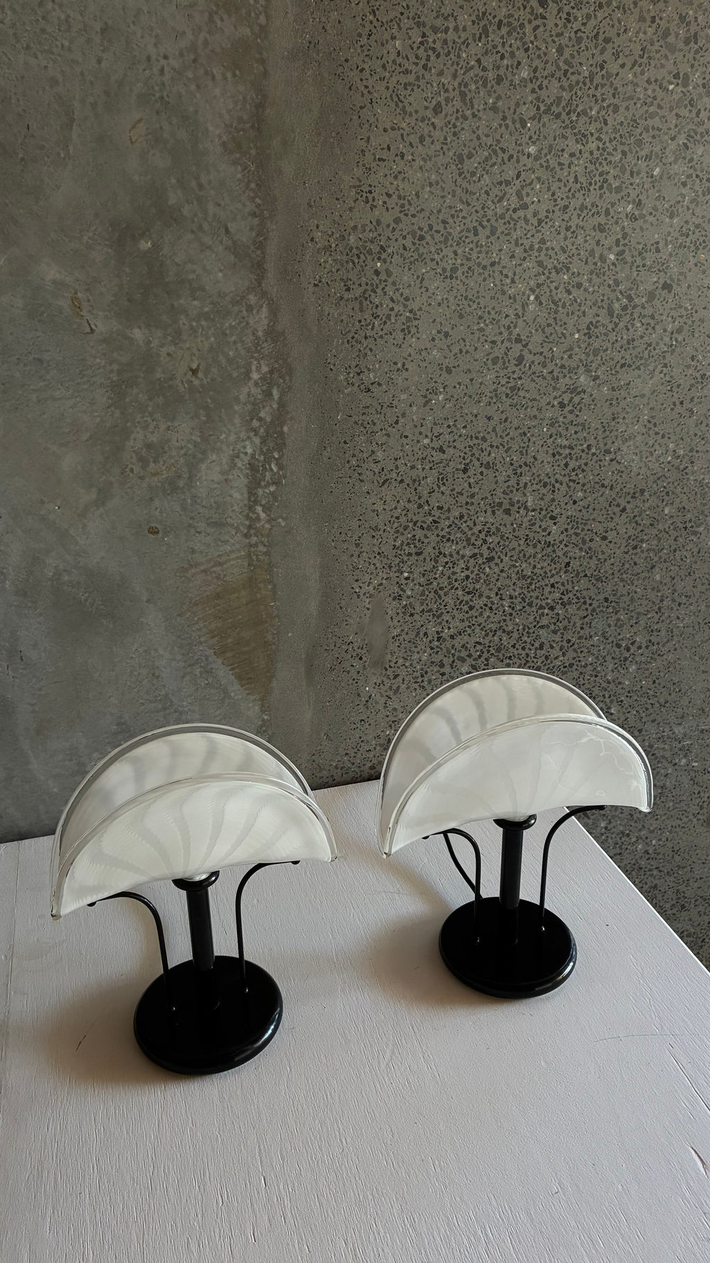 Pair of Murano Glass Table Lamps, Italy 1980s