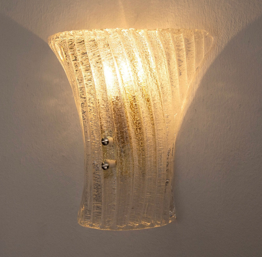 RIBBED MURANO WALL LIGHTS (PAIR)