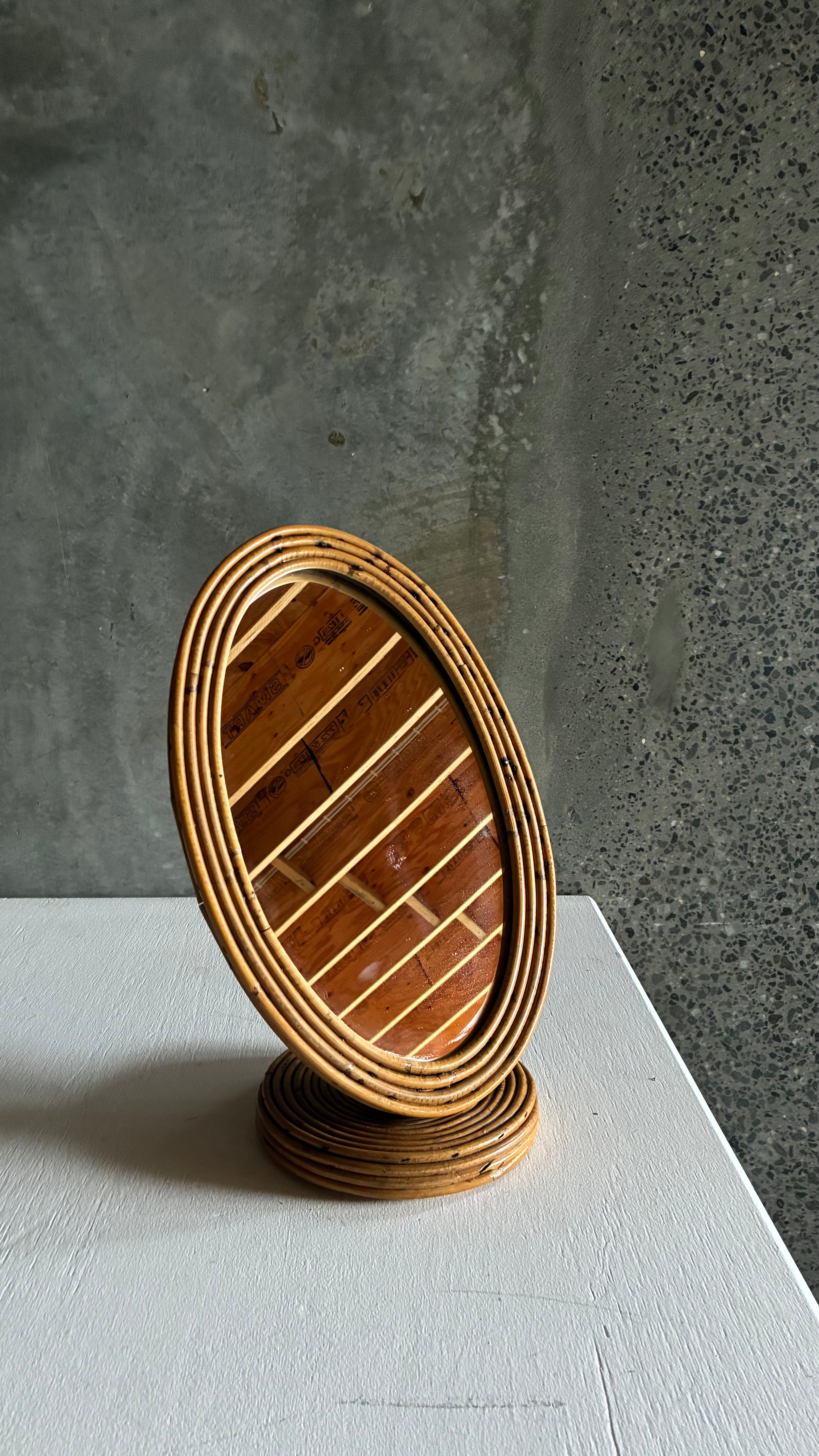 ITALIAN PENCIL REED VANITY MIRROR 1960s