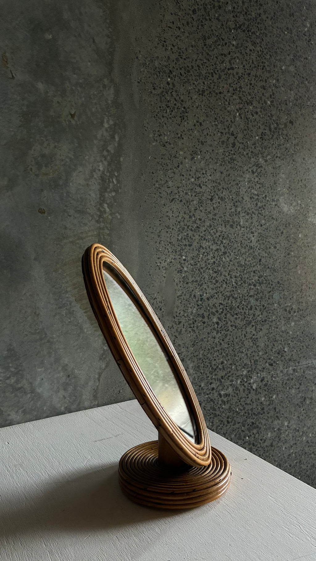 ITALIAN PENCIL REED VANITY MIRROR 1960s