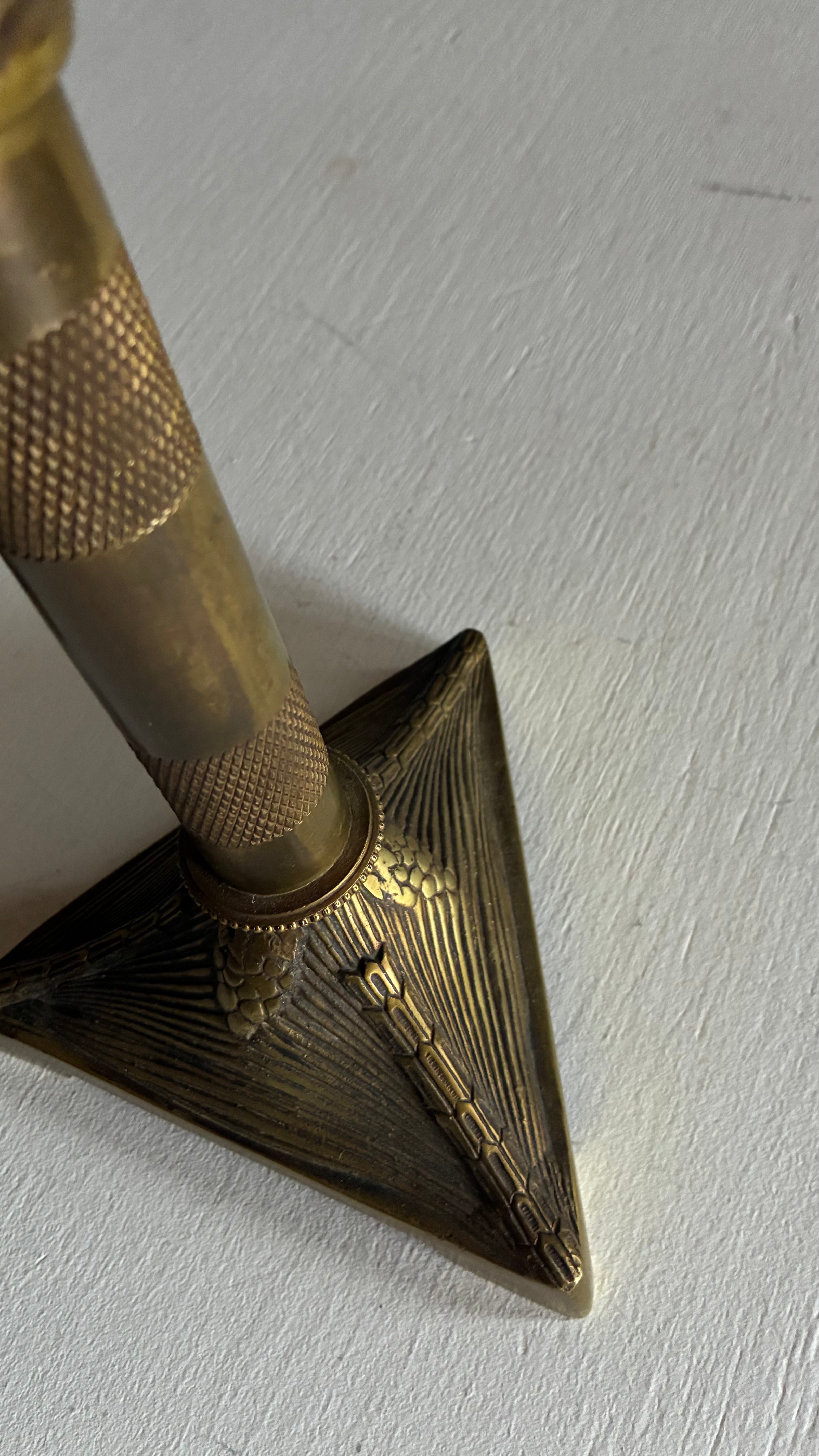 PAIR OF SOLID BRASS LATE 19TH CENTURY CANDLESTICKS