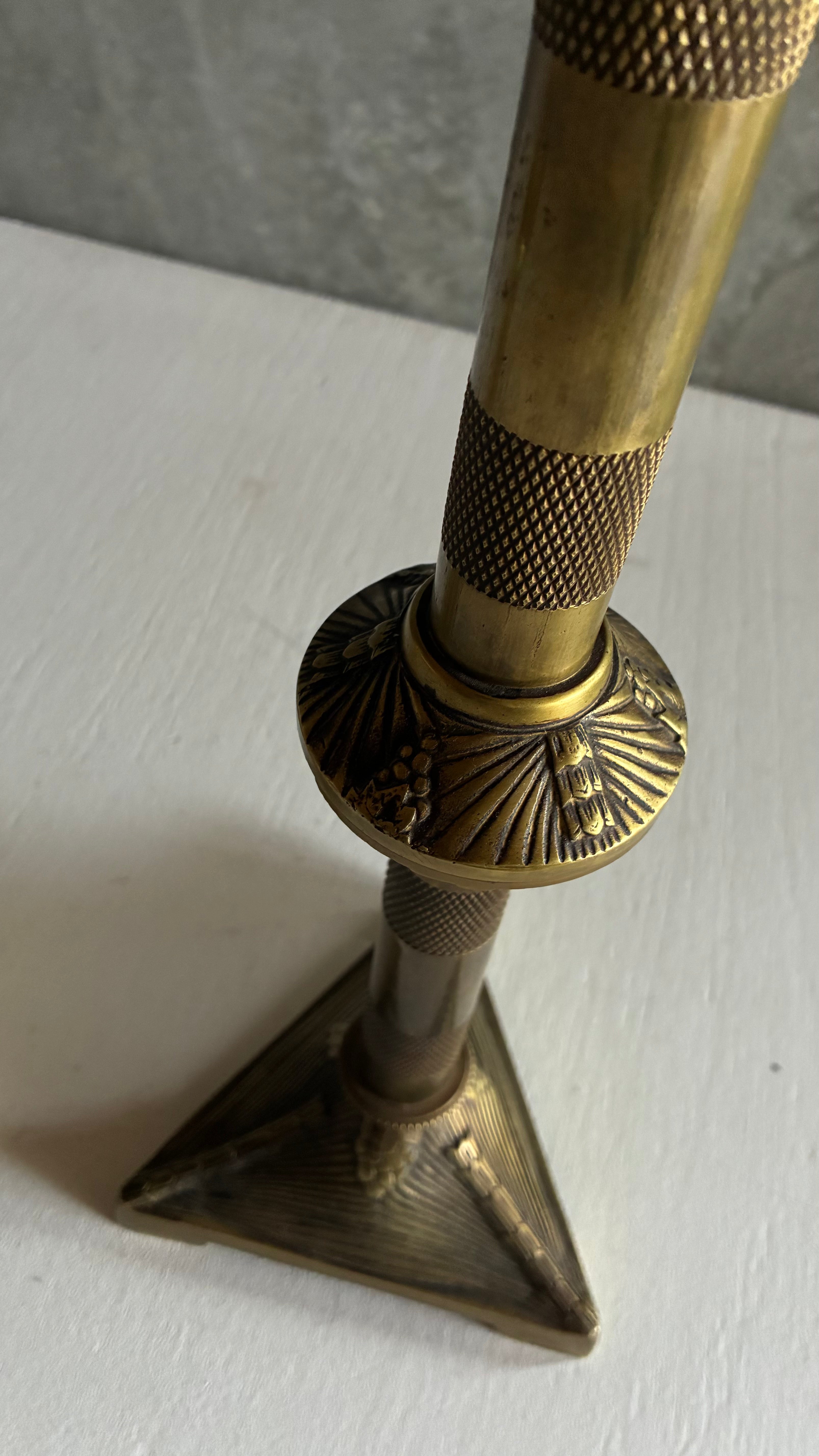 PAIR OF SOLID BRASS LATE 19TH CENTURY CANDLESTICKS