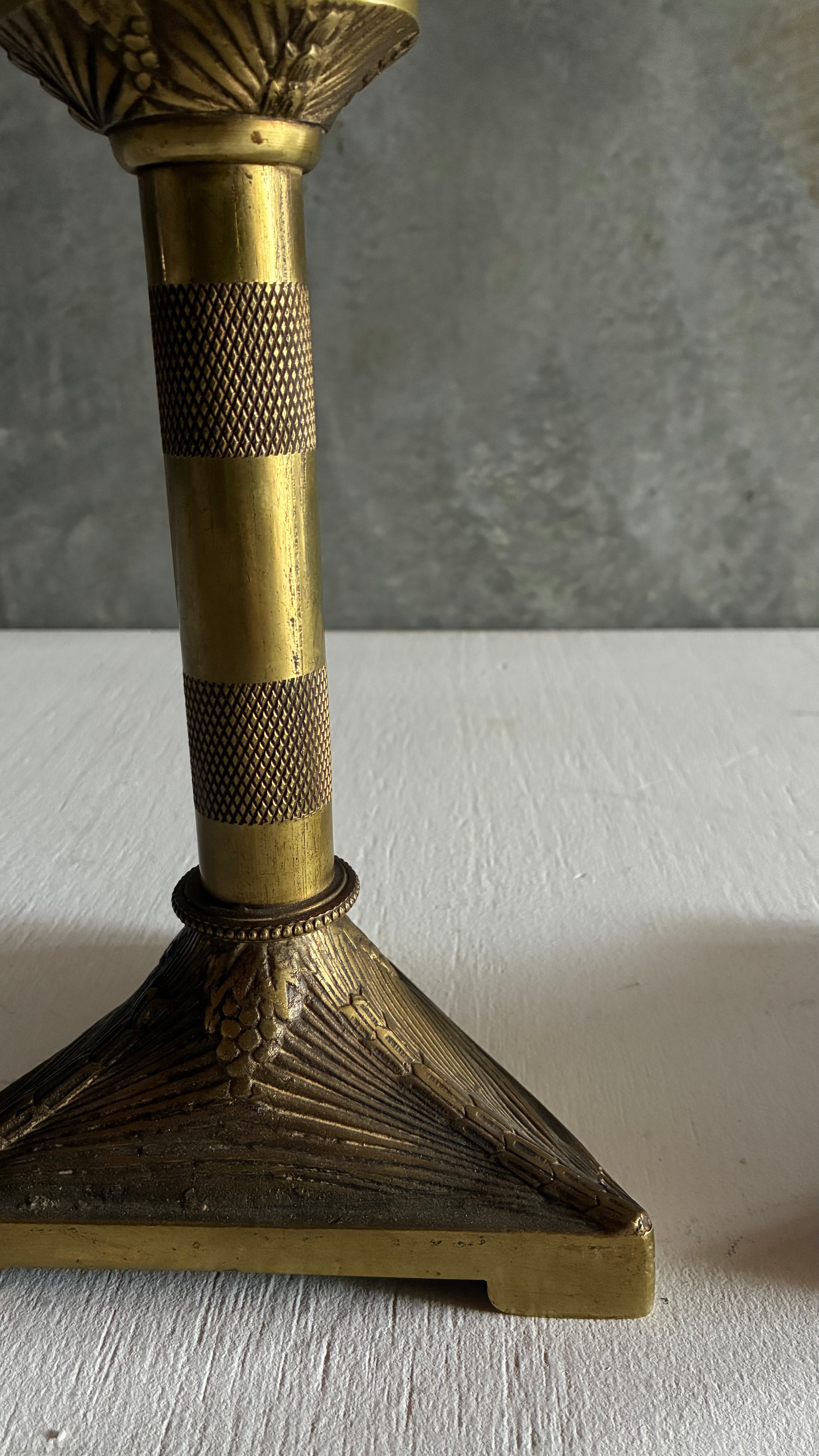 PAIR OF SOLID BRASS LATE 19TH CENTURY CANDLESTICKS