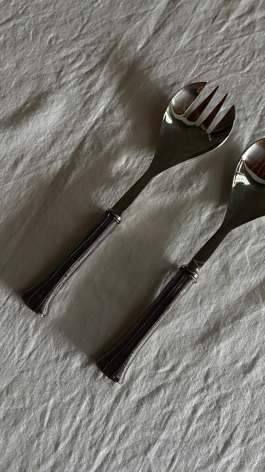 STAINLESS STEEL SALAD SERVERS 1950s