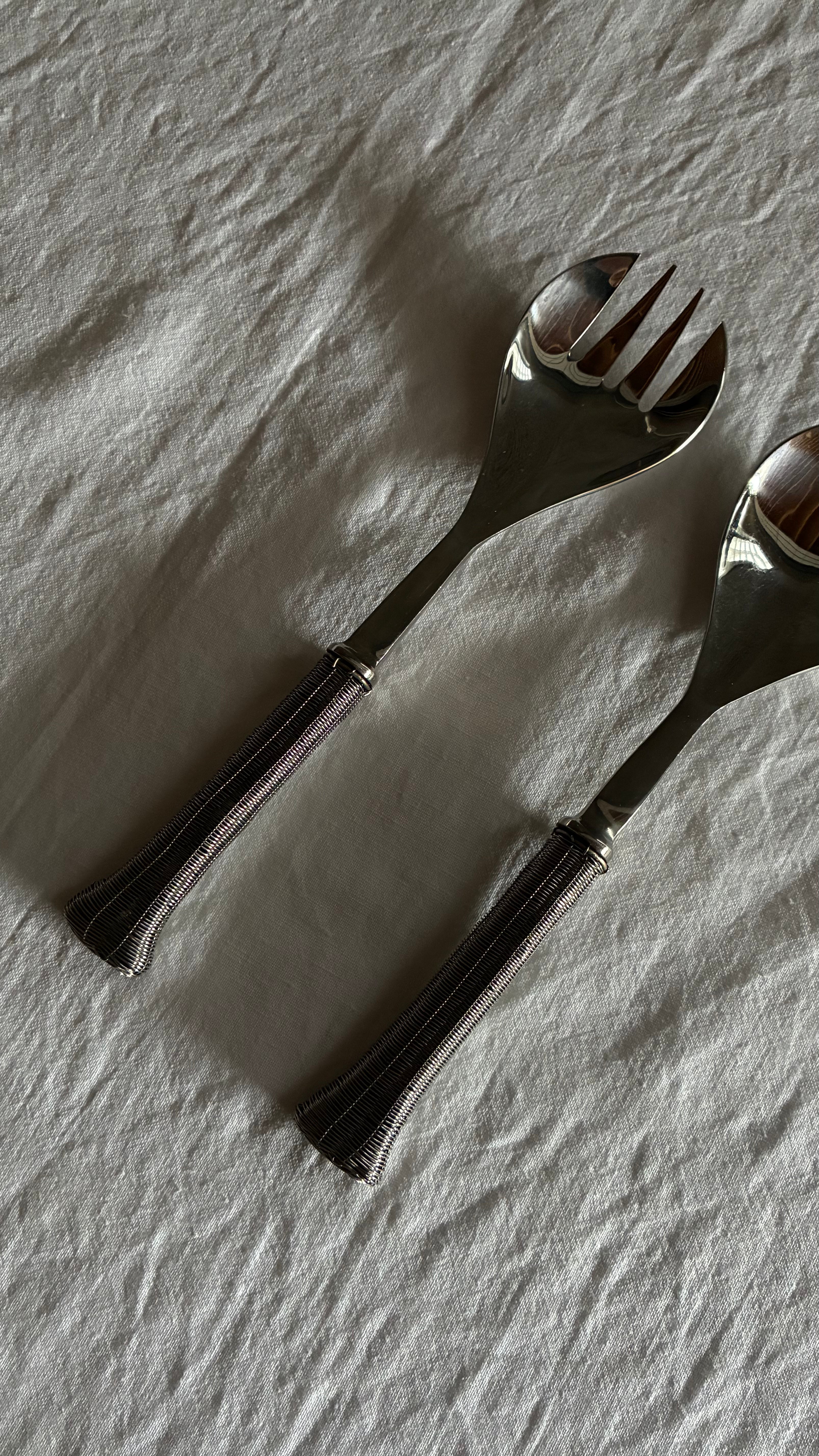 STAINLESS STEEL SALAD SERVERS 1950s