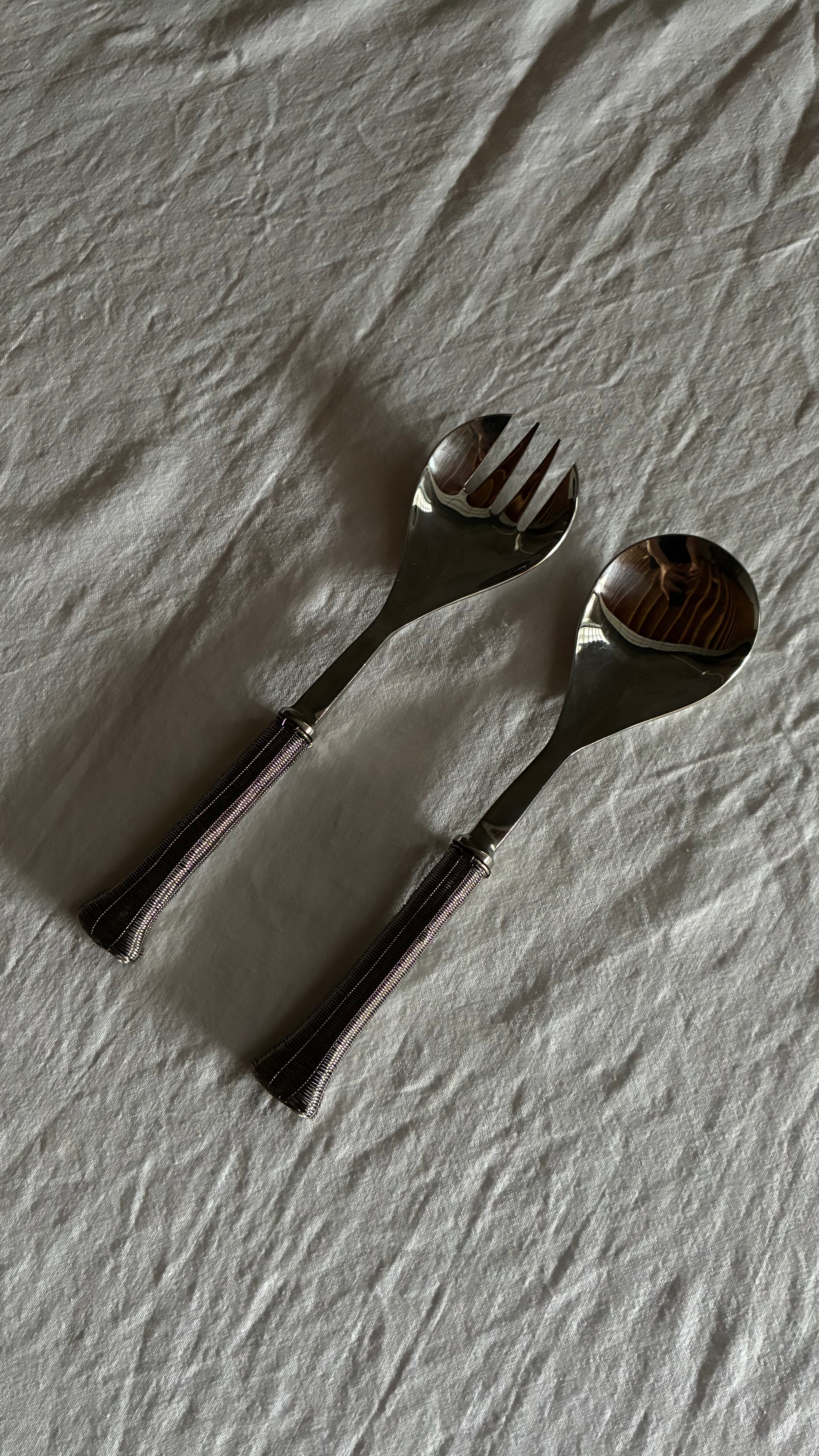 STAINLESS STEEL SALAD SERVERS 1950s